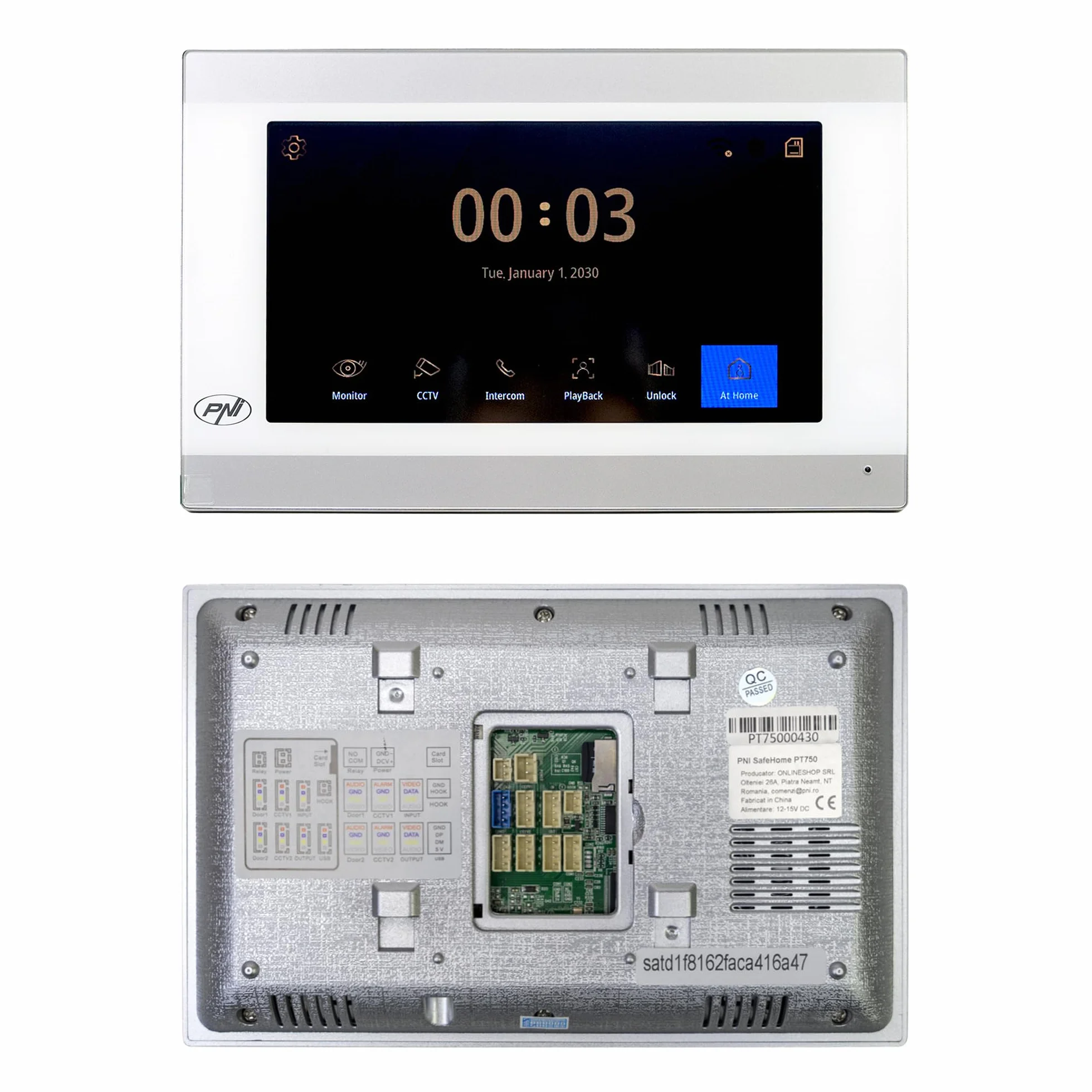Inteligentny wideodomofon PNI SafeHome PT750 WiFi HD, P2P, monitor wewnętrzny, dedykowana aplikacja Tuya Smart, integracja w scenariuszach i inteligentne automatyzacje z innymi kompatybilnymi