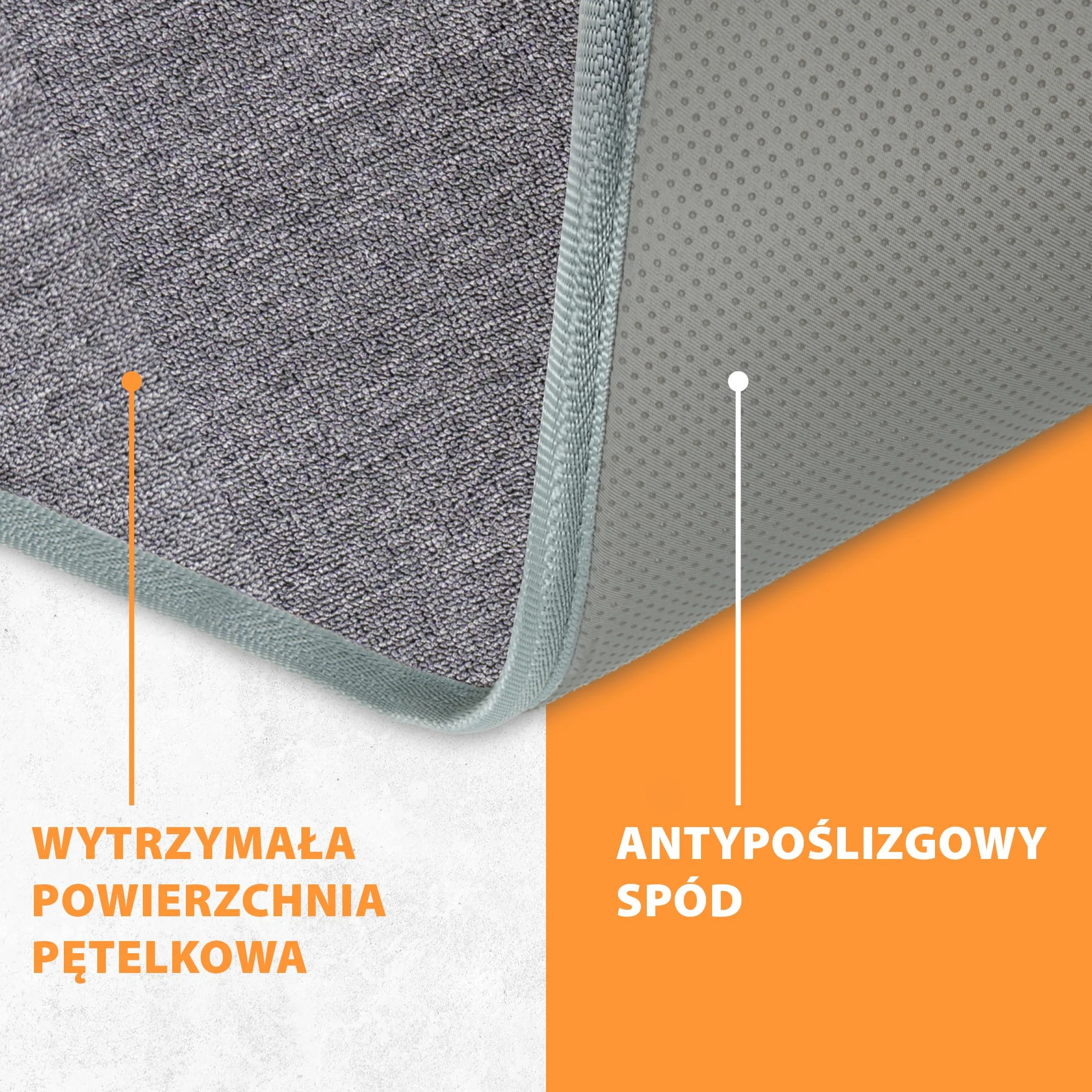 Mata grzewcza na podczerwień Mi-Heat Warm Feet 50x55cm / 55x80cm / 55x110cm szara/antracytowa - ok. 40°C - z regulatorem, funkcją timera, podłogowa, 230V, pętelkowa powierzchnia dywanowa (55x110cm)