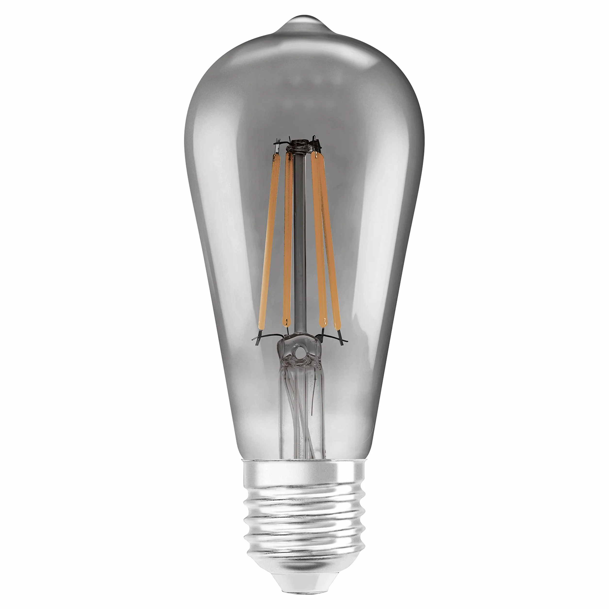 LEDVANCE Smart żarówka LED z Wifi, trzonek E27, ściemnianie, ciepła biel (2500K), kształt Edison, przezroczysty żarnik w przydymionym szkle, możliwość sterowania za pomocą Alexa, Google i aplikacji