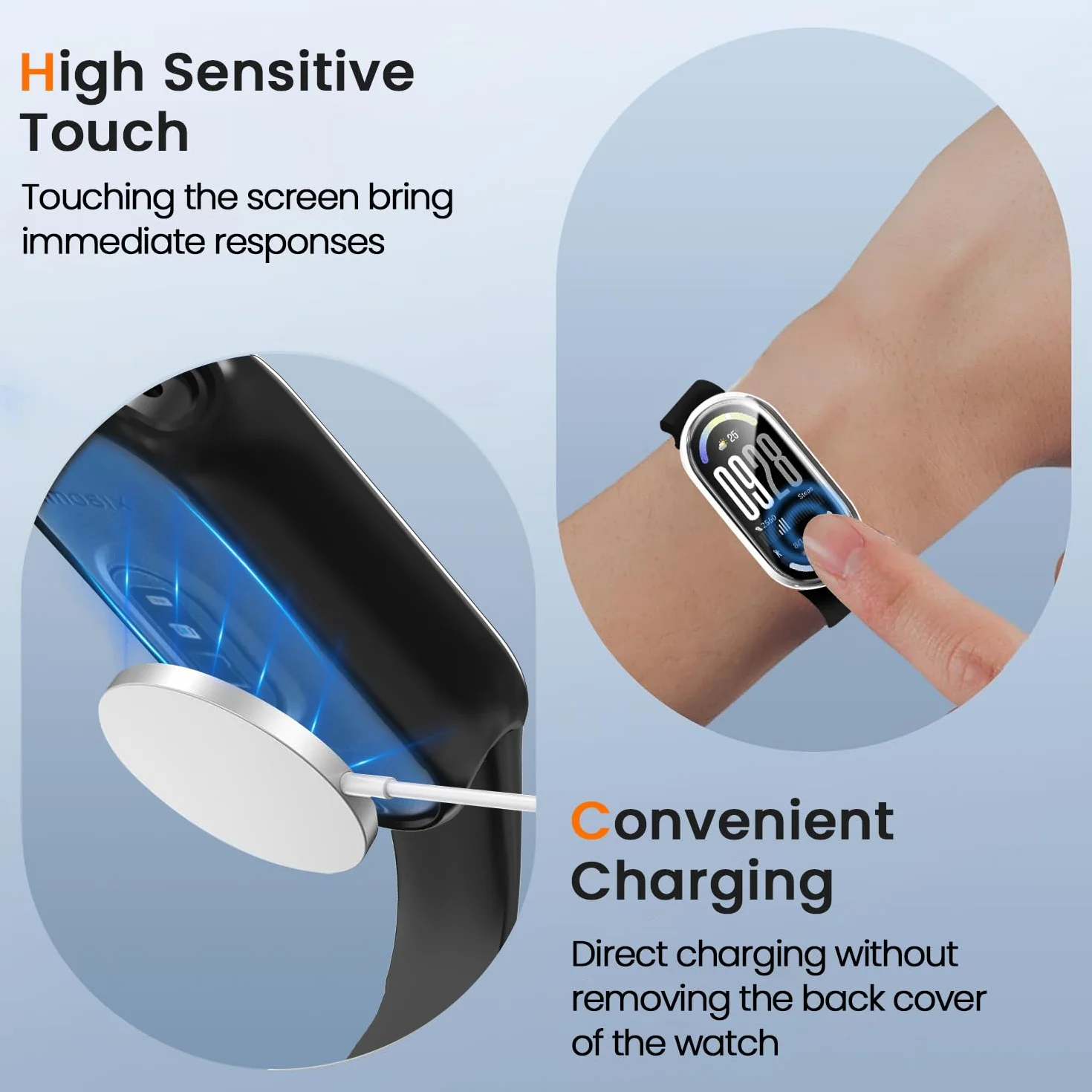 iVoler 3-pak etui ochronne TPU do Xiaomi Smart Band 10, odporne na wstrząsy i zarysowania, 2 przezroczyste + 1 czarne