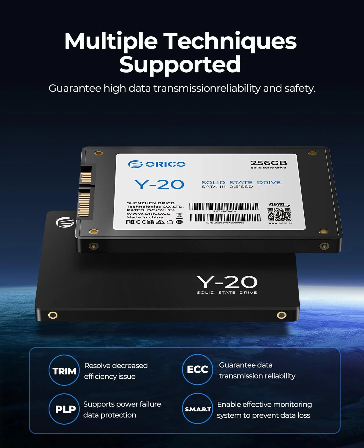 ORICO SSD 1TB SATA III 2,5" wewnętrzny dysk SSD 500 MB/s odczytu