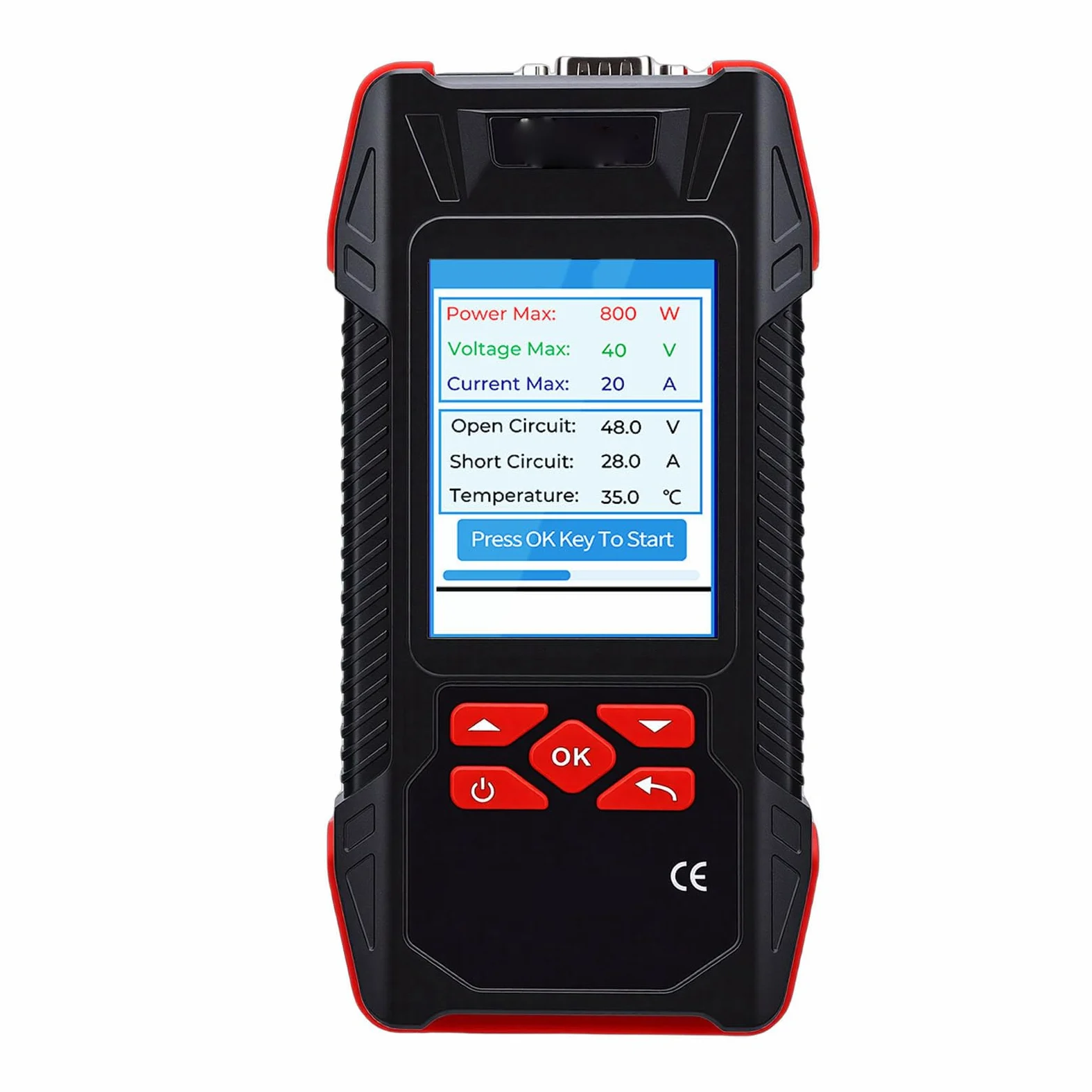 Wakects Tester Paneli Słonecznych, Multimetr Fotowoltaiczny MPPT z 3,2-calowym Wyświetlaczem LCD, Testowanie Prądu Napięciowego PV 2000 W od 0 do 40 A, Akumulator 1500 MAh do Inspekcji Paneli