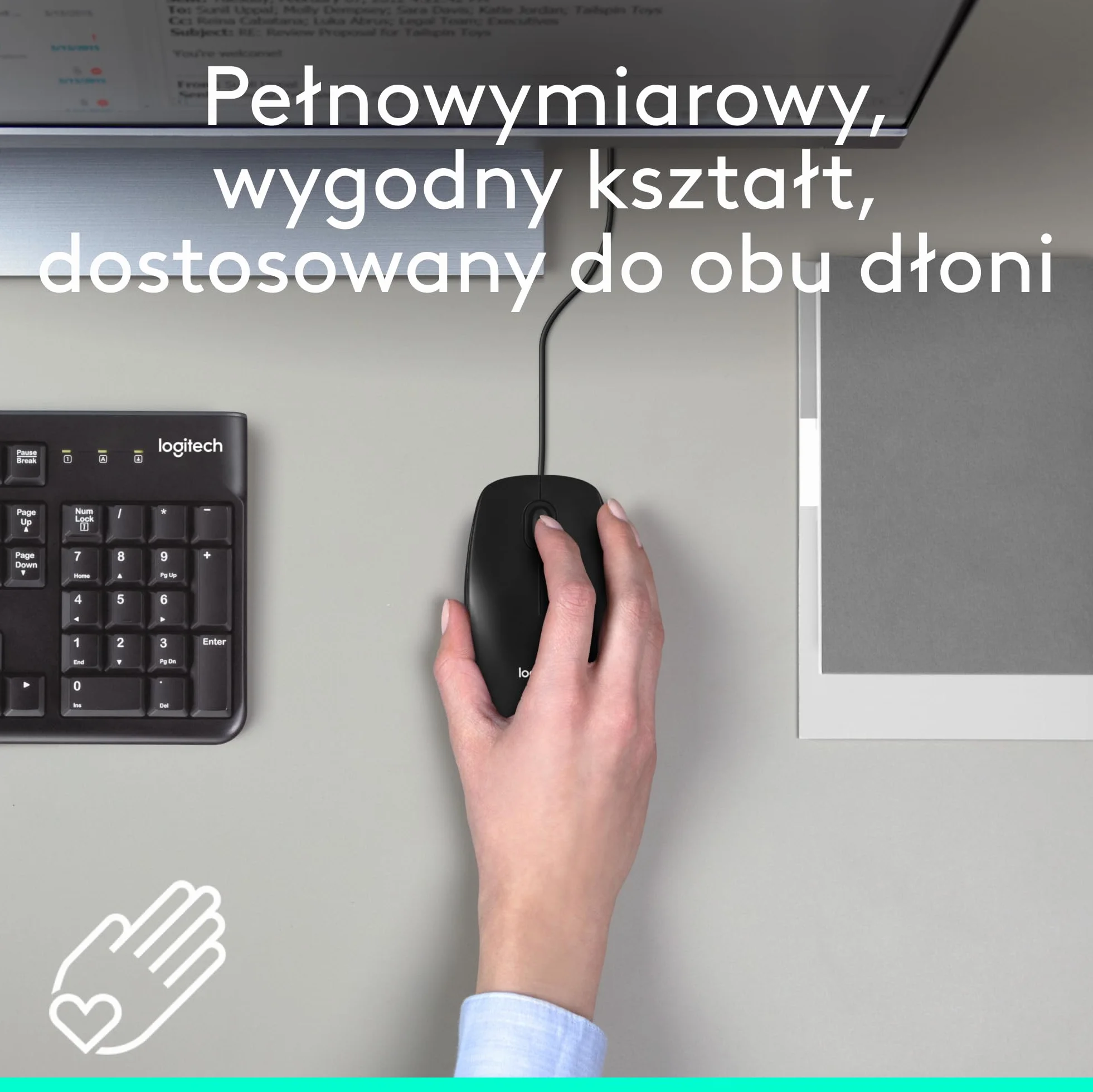 Logitech M100 Mysz przewodowa 1000 DPI Czarny