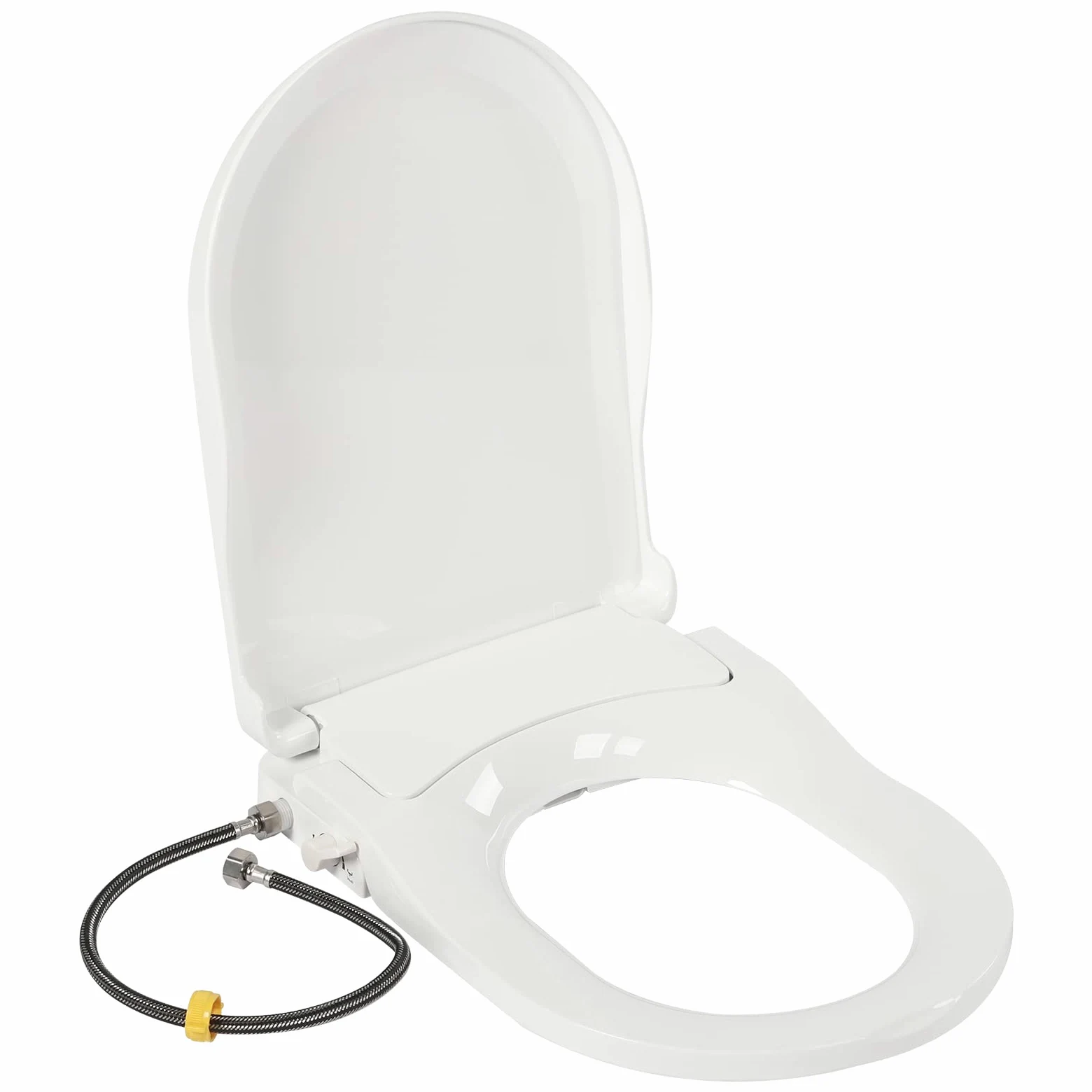 Deska sedesowa z samoczyszczącymi się podwójnymi dyszami, deska sedesowa w kształcie litery D, zintegrowana nakładka na bidet, nie wymaga podłączenia do prądu do funkcji prysznica