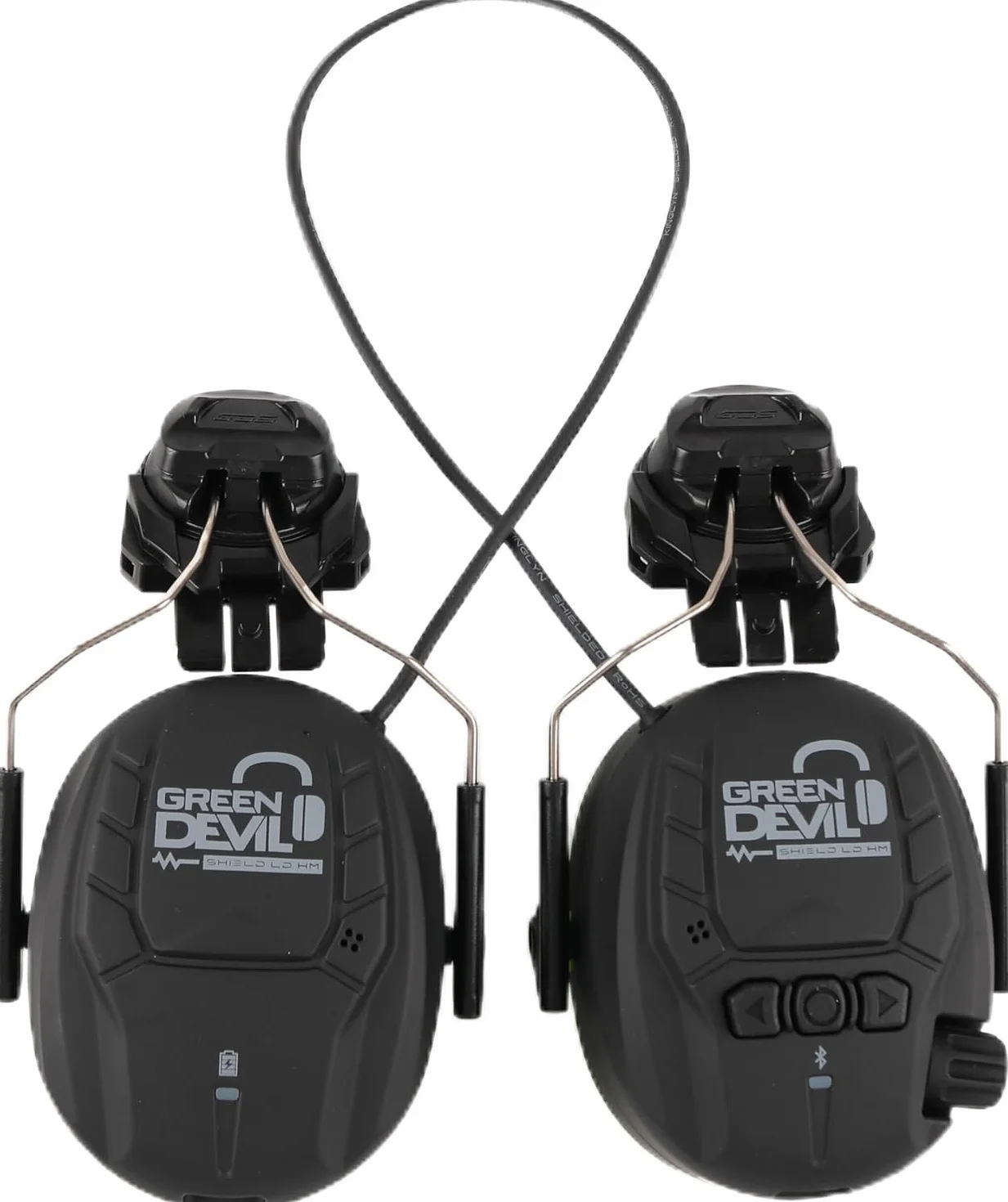 GREEN DEVIL Shield LD HM aktywna ochrona słuchu – elektroniczne nauszniki pasujące do kasków, zgodne z normą EN352 SNR 32 dB z technologią Bluetooth 5.3, wbudowany mikrofon