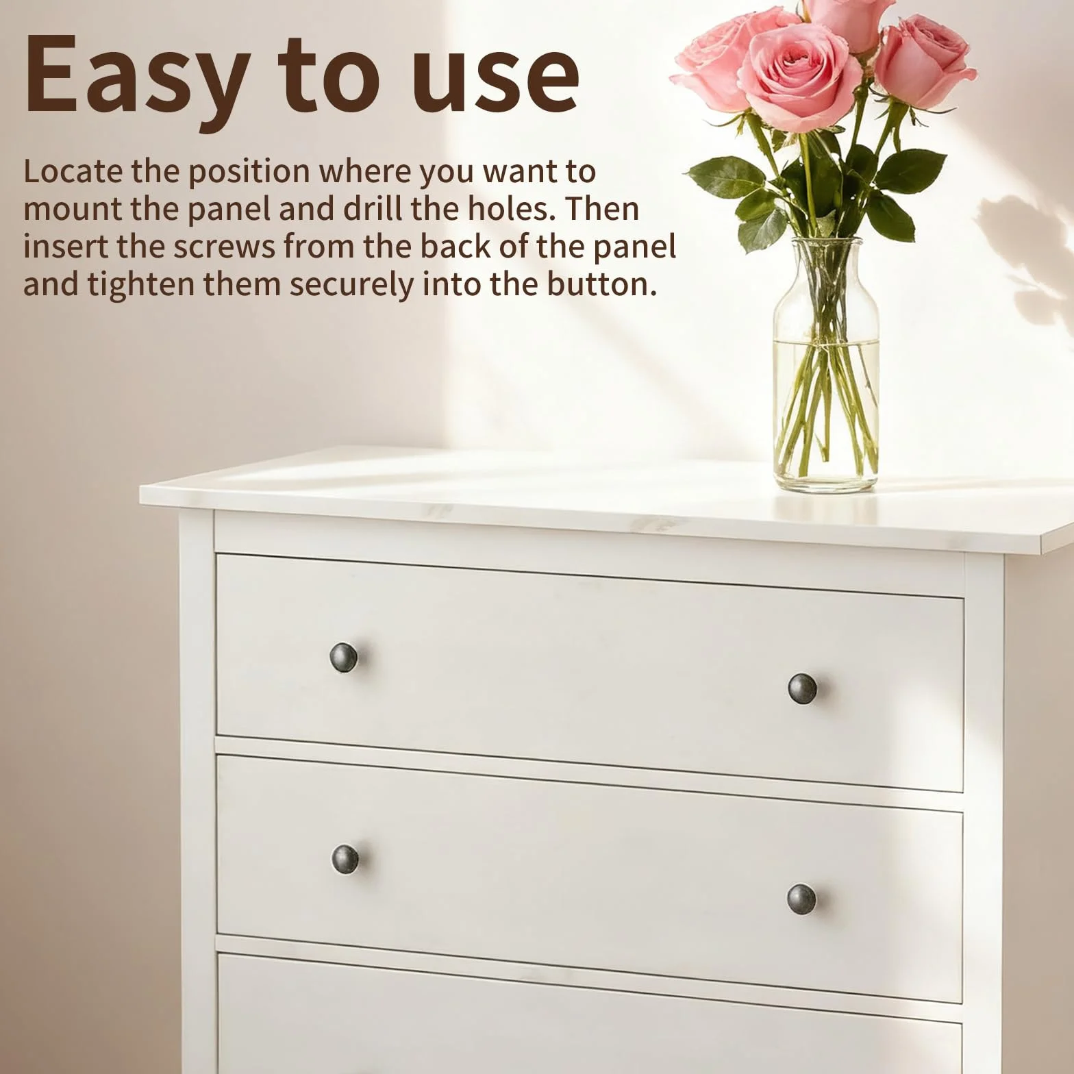 Gałki meblowe do szafek IKEA HEMNES - uchwyty do szafy, czarne, gałki do szuflad, gałki meblowe vintage, gałki do szafy, okrągłe uchwyty do drzwi do szuflad do szafy na ubrania (4 szt.)
