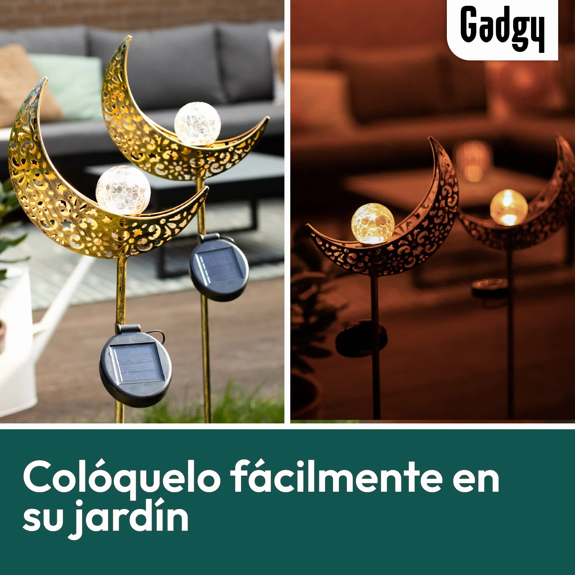 Gadgy Latarnie Ogrodowe Duże, Zestaw 2 Lamp Solarnych LED, Dekoracja Zewnętrzna do Ogrodu, Tarasu i Balkonu