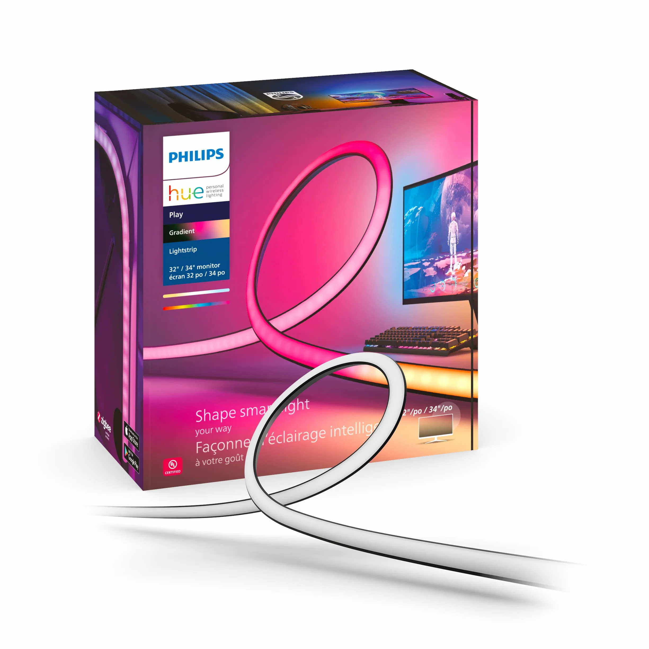 Philips Hue White and Color Ambiance Taśma LED Play Gradient PC 32" 34"
