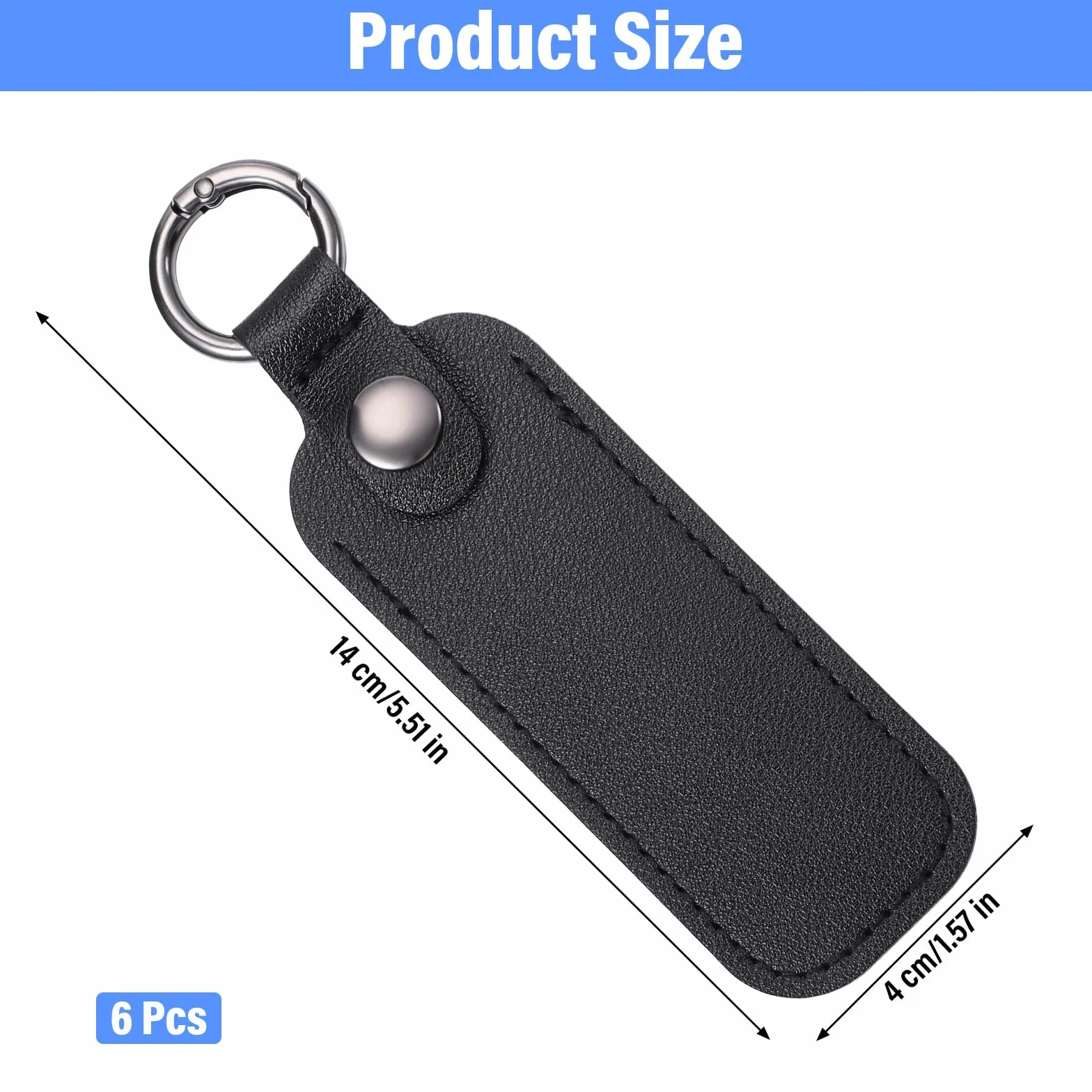 Skórzane etui na pendrive USB z brelokiem 6 sztuk