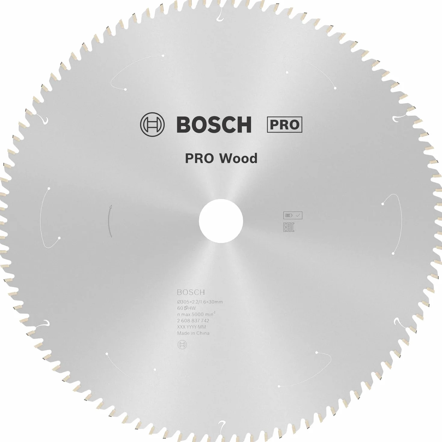 Bosch 1x Tarcza pilarska PRO Wood do bezprzewodowych ukośnic (do Miękkie drewno, Twarde drewno, Ø mm, Professional Akcesoria Kątowa piła tarczowa)