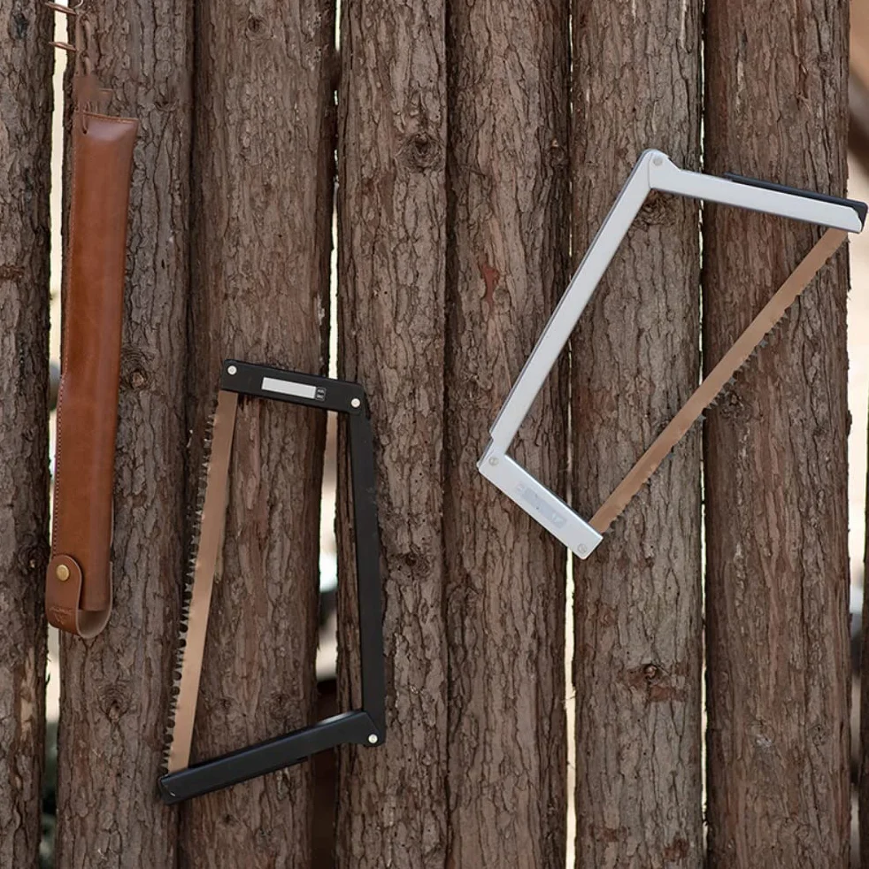 Składana piła łukowa 33 cm, wielofunkcyjna prostokątna piła ręczna do użytku na zewnątrz, kemping, survival, obróbka drewna