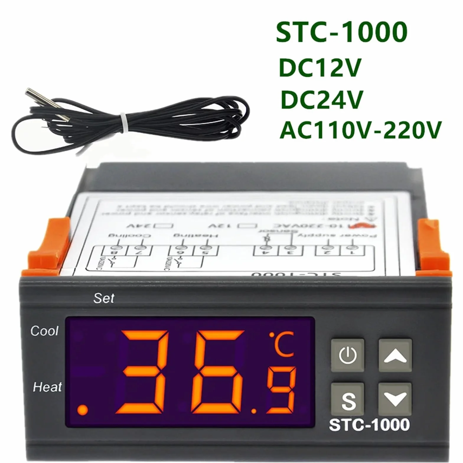 STC-1000 STC-3028 STC-3008 Cyfrowy Wilgotność Regulator Wilgotności Termometr Czujnik Podgrzewacz Chłodziarka 24 V/220 V (STC-3008 DC24V)