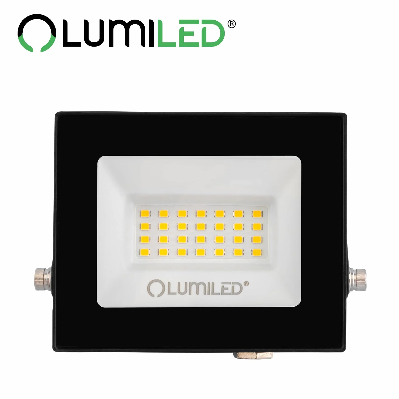 Lumiled Reflektor LED 20 W, super jasny, 1800 lm, reflektor LED, do użytku na zewnątrz, IP65, wodoszczelny, 6500 K, zimna biel, reflektor czarny