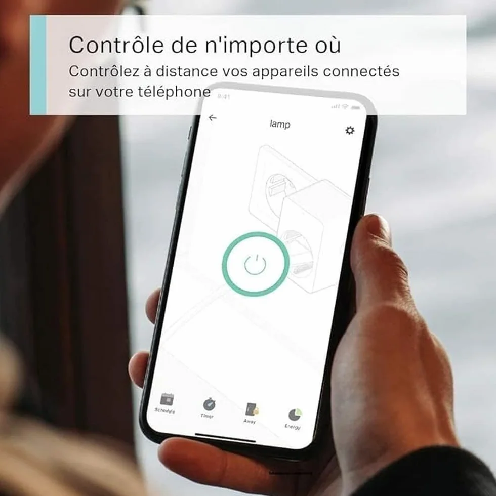 Tapo Gniazdo WiFi, inteligentne gniazdko kompatybilne z Alexa i Google Home, typ 10 A, typ E, sterowanie wentylatorem, ekspresem do kawy, lampą zdalną, nie wymaga koncentratora, Tapo P100(FR) 1