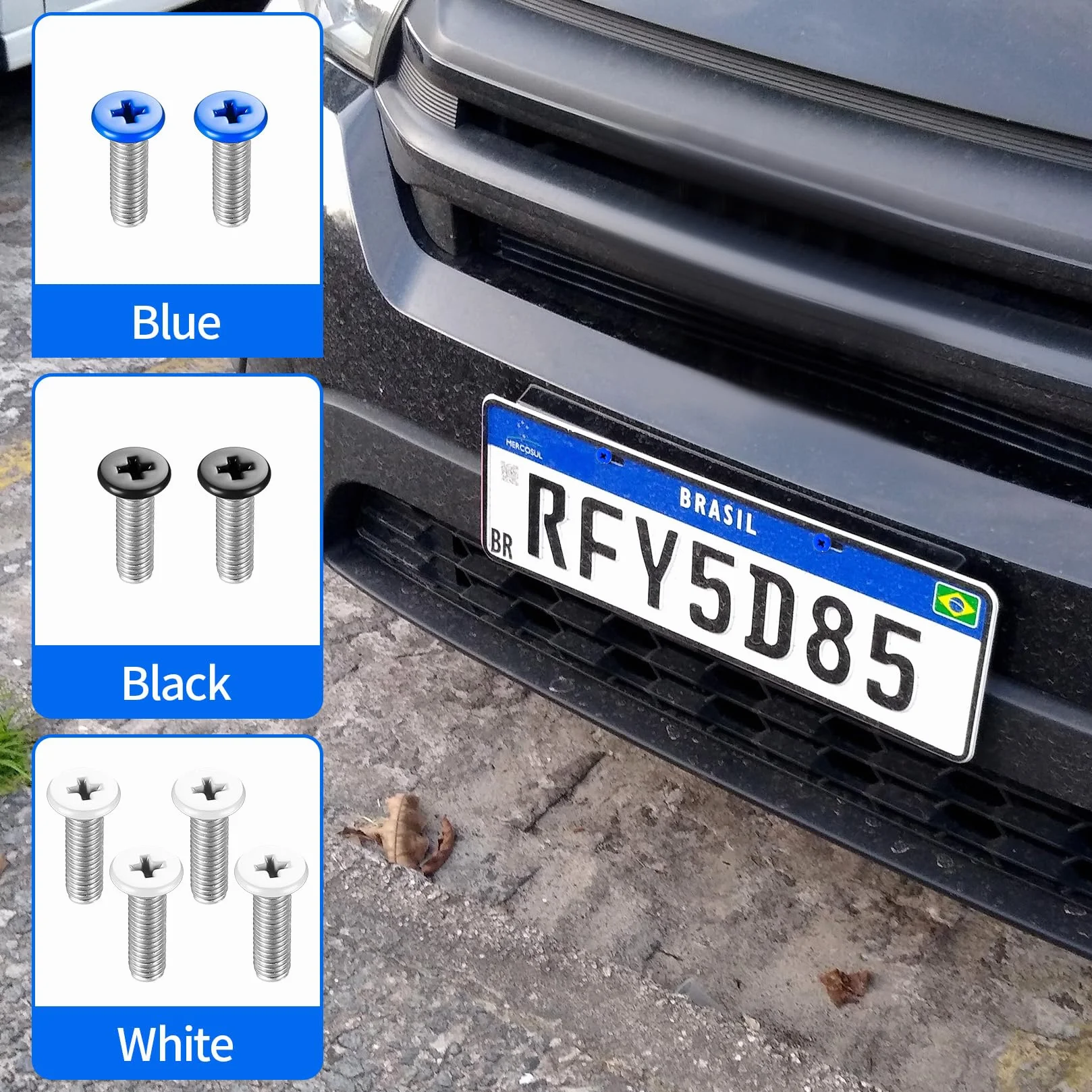 8 Szt. Śruby do Tablic Rejestracyjnych Motocykli, Komplet Mocujący ze Stali Nierdzewnej 304, M5 x 17mm - do Skuterów, Motorowerów, Quadów - z Nakrętkami i Podkładkami