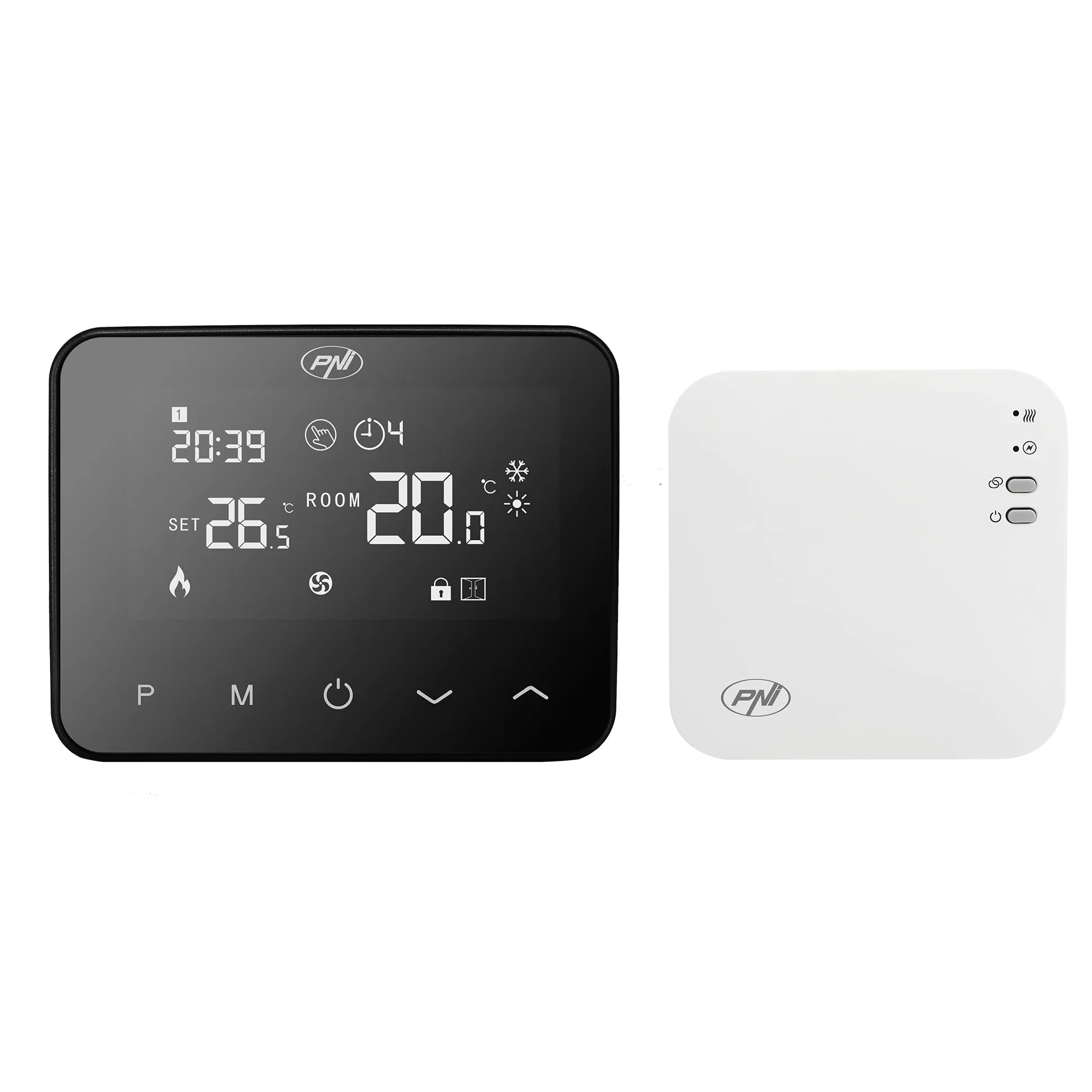 PNI CT40 PRO bezprzewodowy termostat z WiFi, do systemów grzewczych, 4 programy dzienne, ręczny, tryb ekonomiczny, sterowanie przez Tuya Smart, ABS, biały
