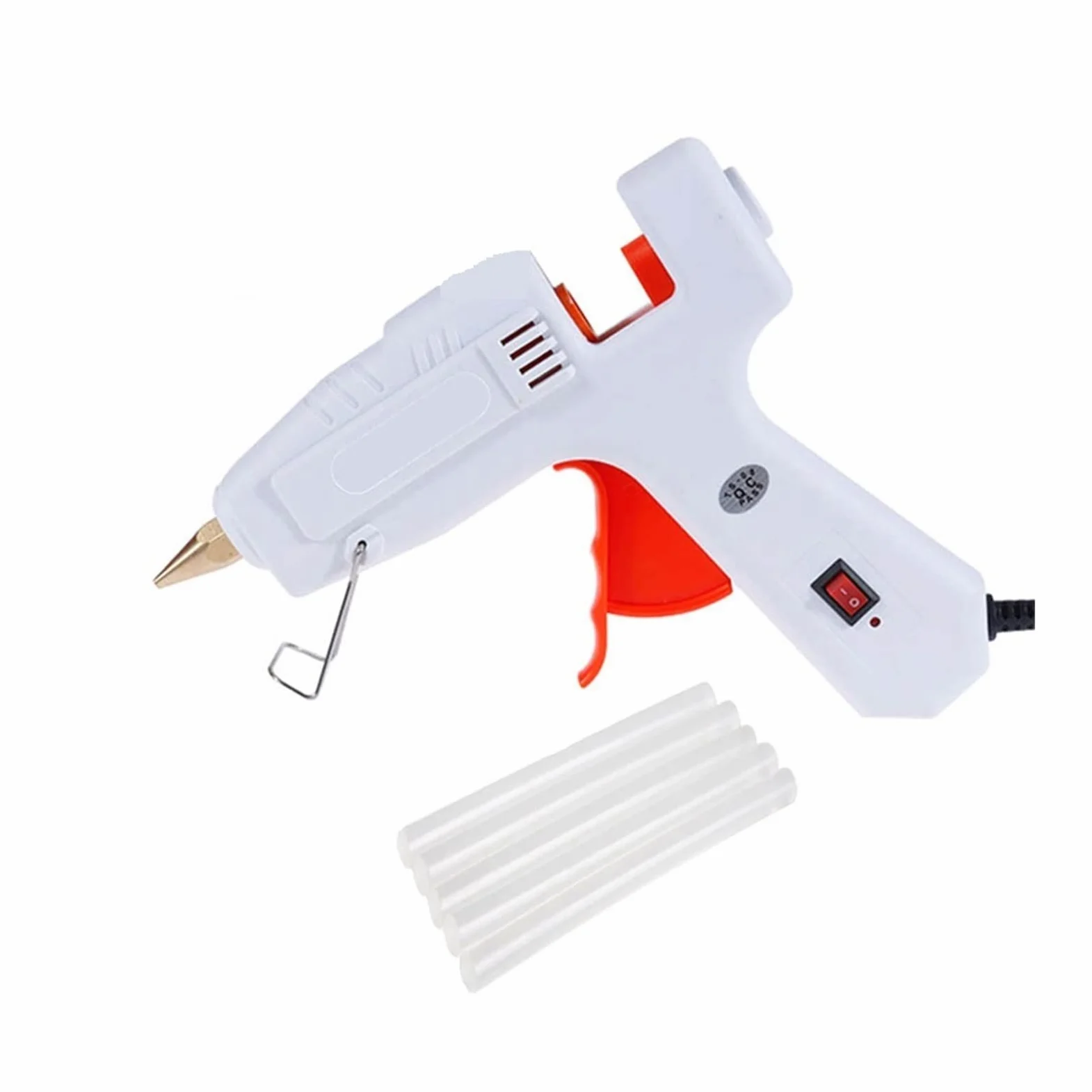 Pistolet do klejenia na gorąco 80 W z patyczkami 11 x 200 mm, narzędzie do klejenia DIY do domu, szybkie nagrzewanie z 5 patyczkami do klejenia w zestawie, mini urządzenie grzewcze do majsterkowania i