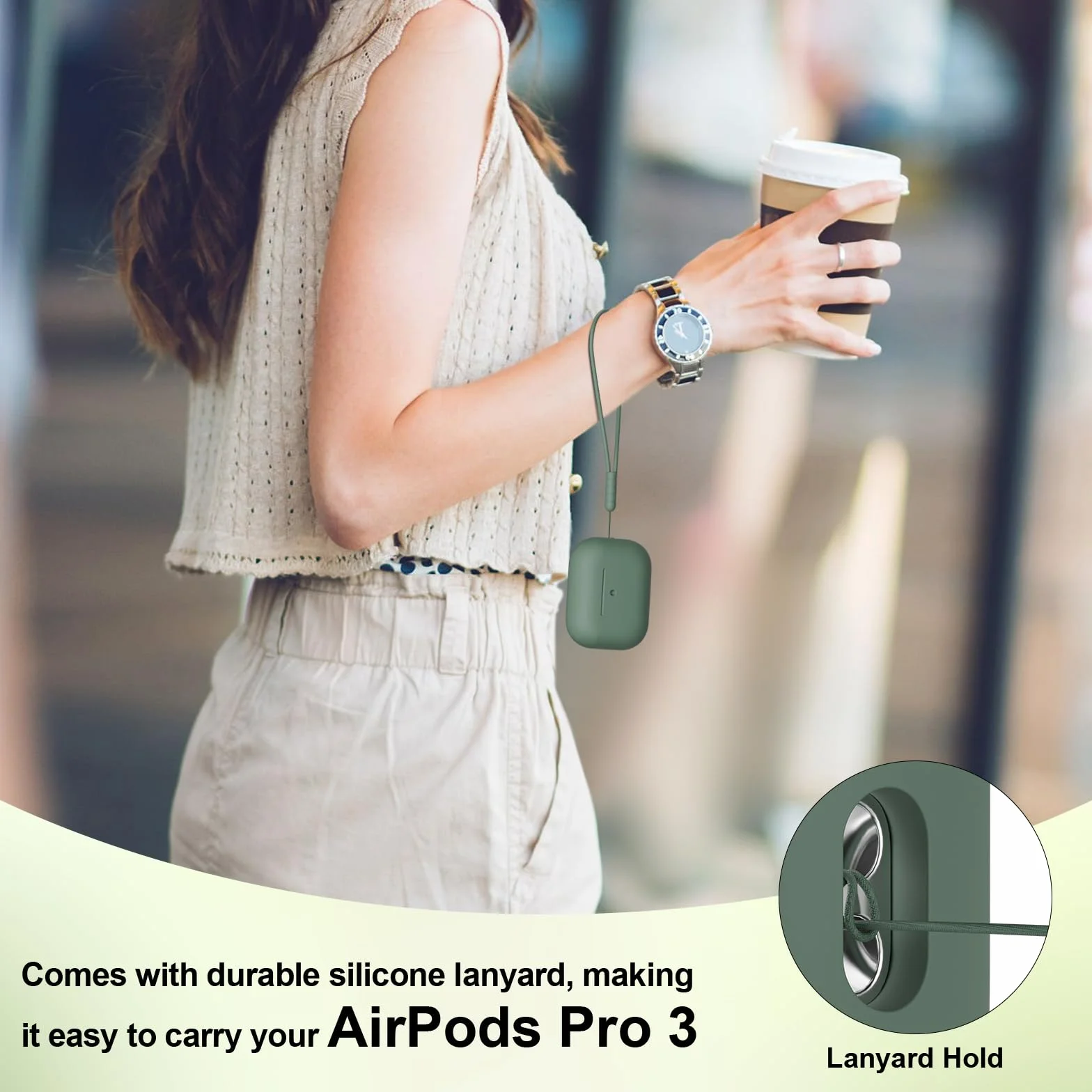 Silikonowe etui AirPods Pro 3 odporne na wstrząsy z zestawem do czyszczenia i smyczą