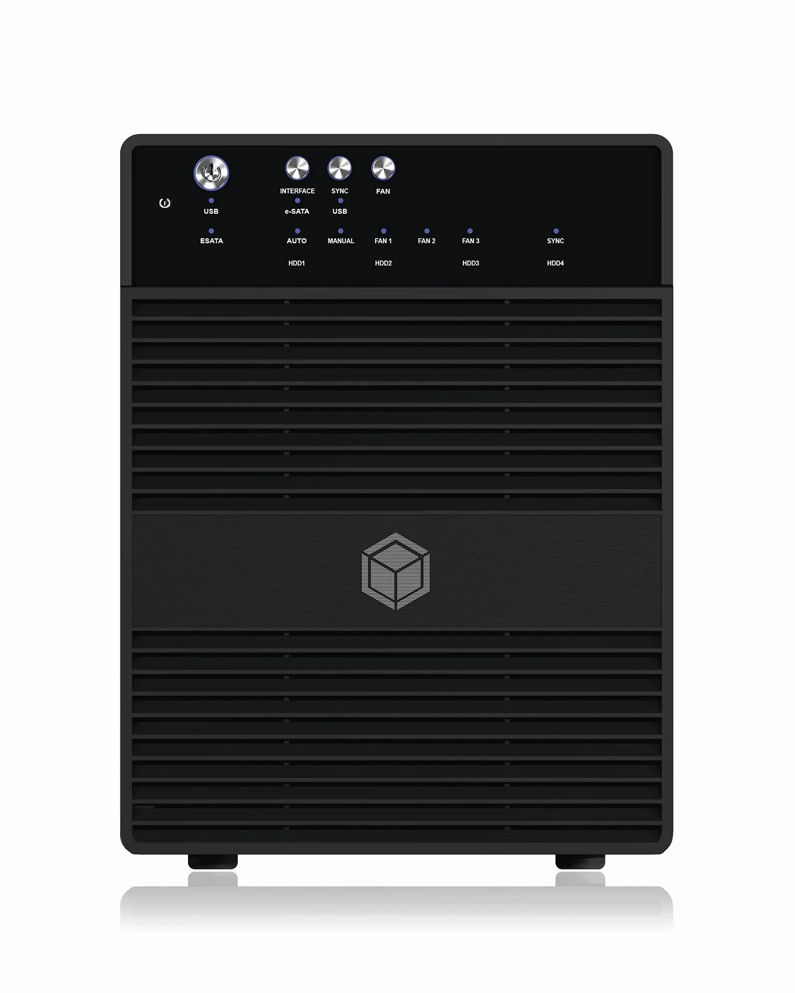 ICY BOX IB-3640SU3 Zewnętrzna 4-komorowa obudowa JBOD 3.5 SATA USB3 eSATA Hot Swap Silent