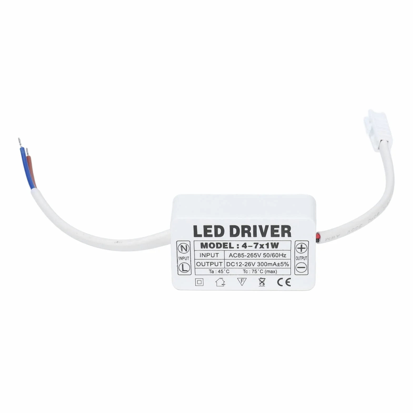 Pissente Zasilacz LED Driver Transformator 4-7X1W 300mA Stały Prąd AC85-265V Wejście DC12-26V Wyjście z Najwyższej Jakości Przewodami do Oświetlenia LED DIY