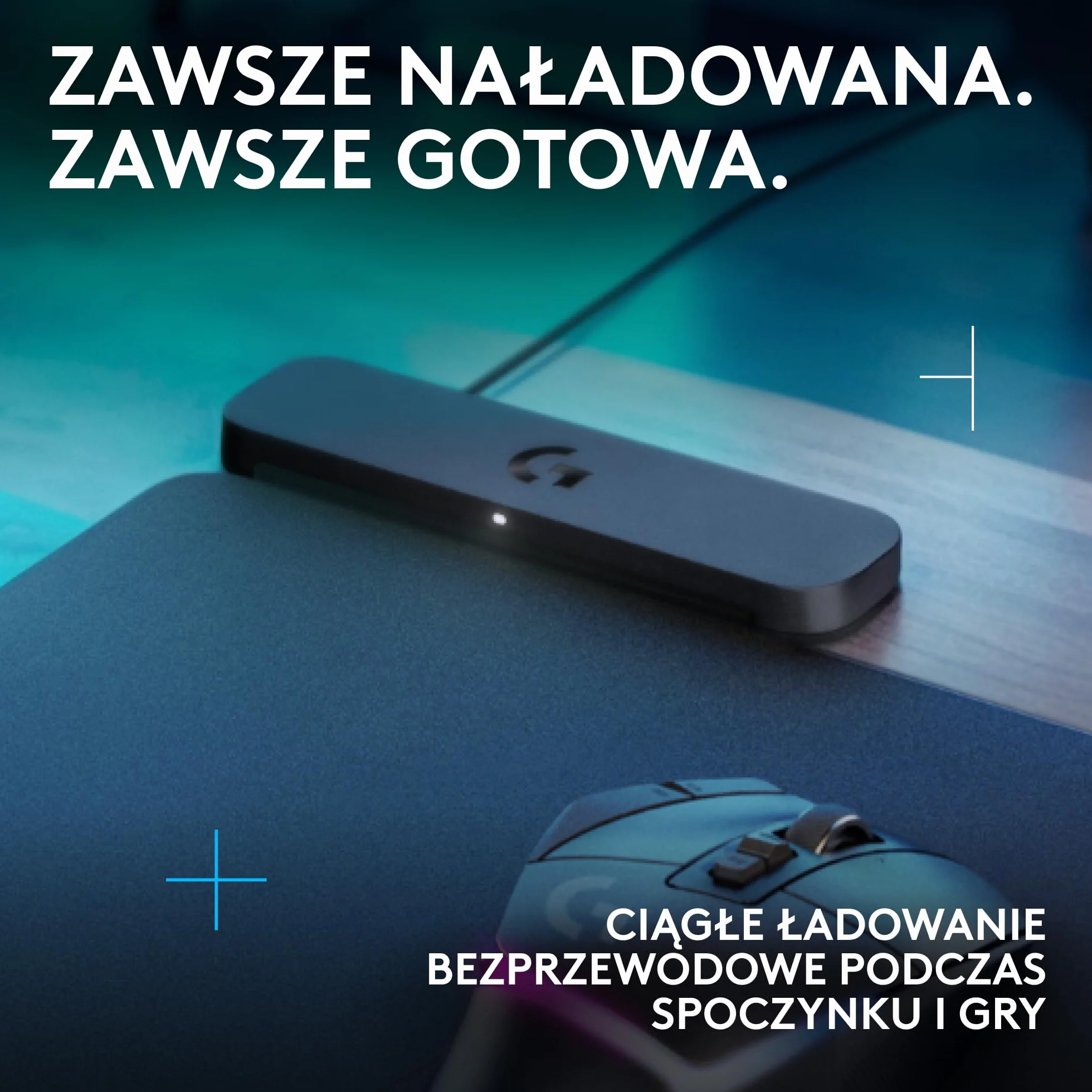 Logitech G POWERPLAY 2 podkładka pod mysz bezprzewodowe ładowanie 34,5 x 28,4 cm Czarna