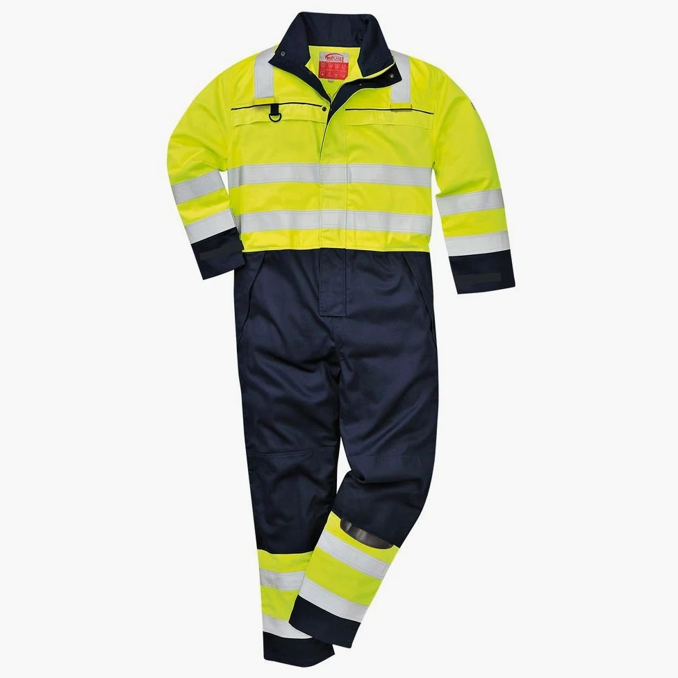Portwest FR60 Kombinezon Ostrzegawczy Multi-Norm, Żółty/Granatowy, Regularny, Rozmiar L