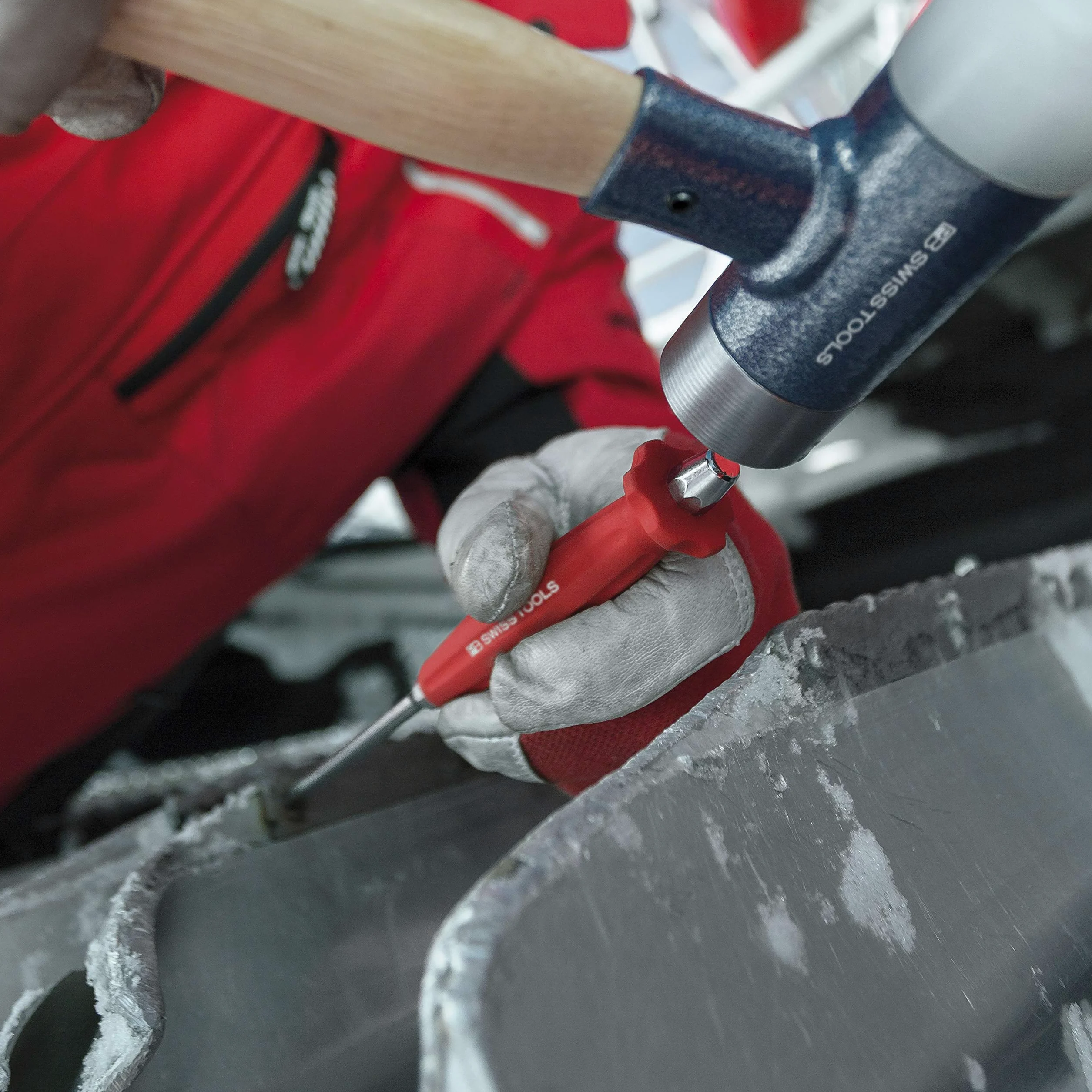 Młotek z miękkimi obuchami z trzonkiem z włókna szklanego bezodrzutowy 32mm PB Swiss Tools