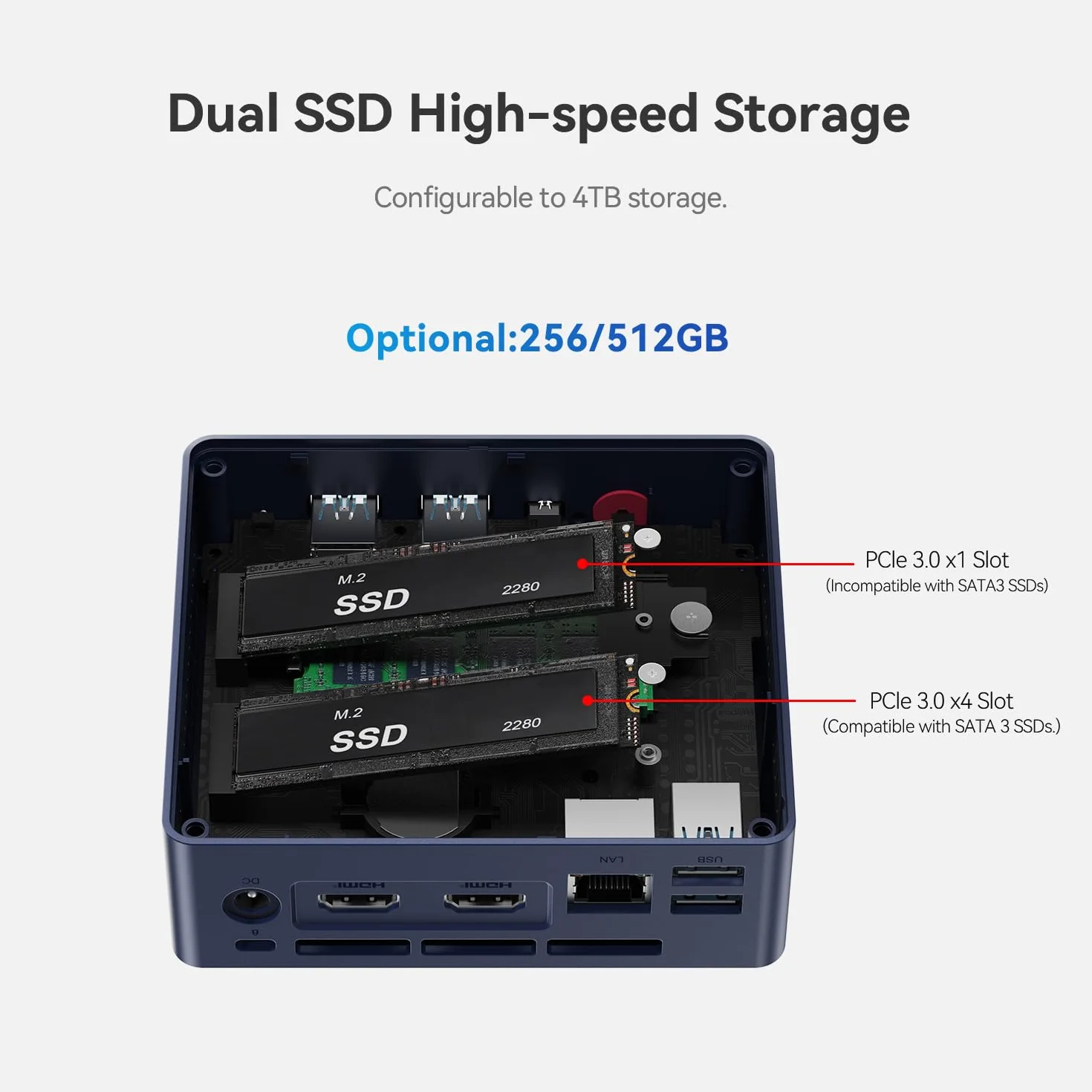 Beelink MINI - S12 Pro, Komputer Mini z procesorem Intel Alder Lake - N100 (do 3,4 GHz), 12 GB RAM, 500 GB SSD, HDMI/WiFi5/BT4..2/RJ45/WOL/Auto - start