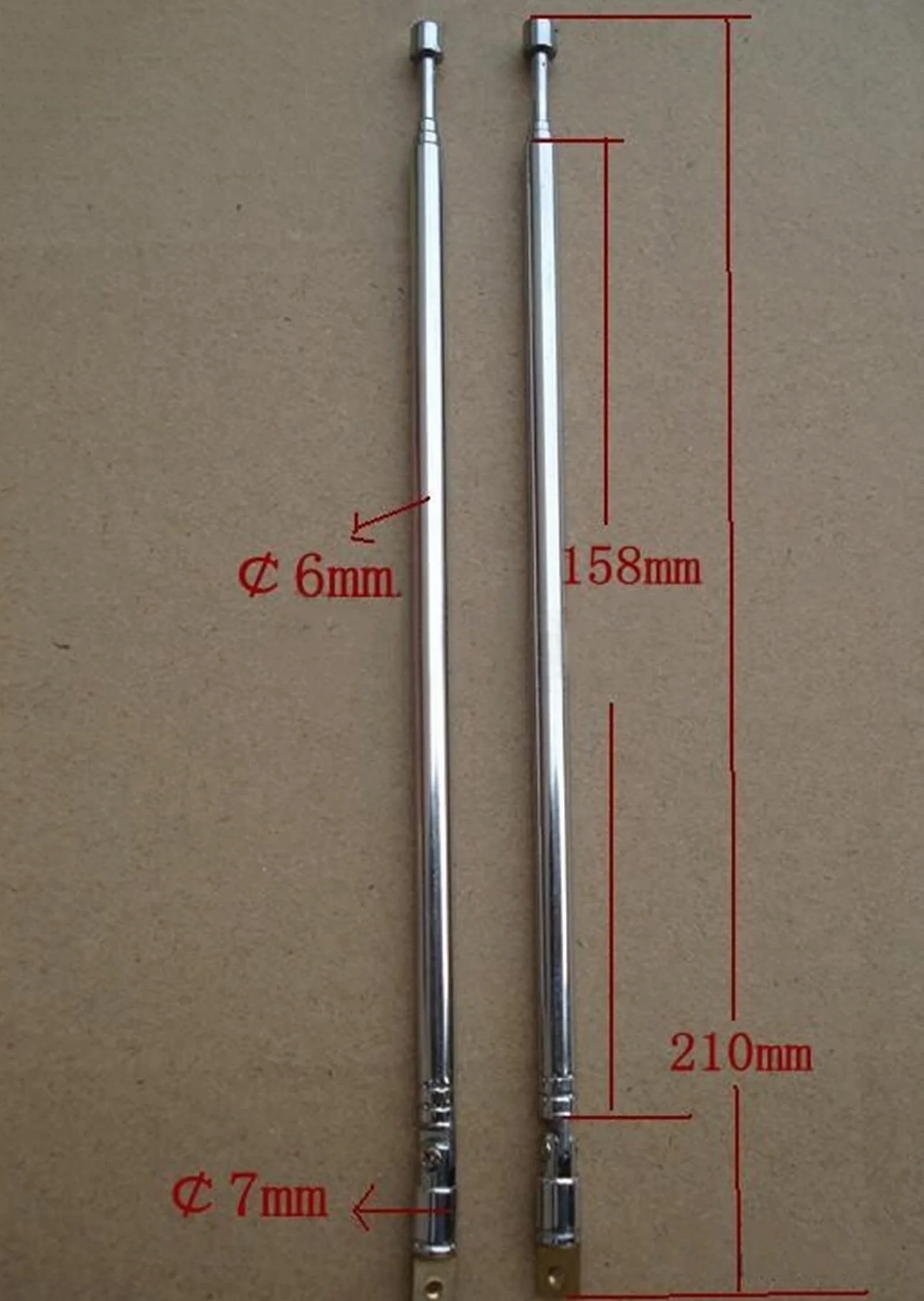 WANGCL Antena teleskopowa FM 61 cm 4 sekcje 360° 5 sztuk