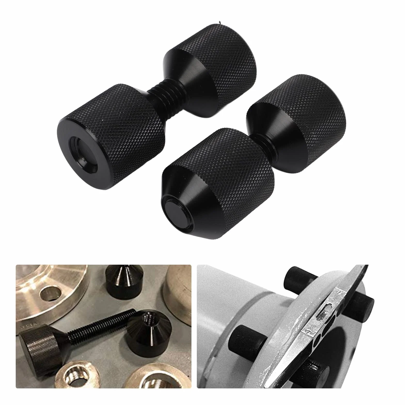 Zestaw 2 szt. Kołków 1-1/8in z 2 Otworami z Gwintem Aluminiowym 2-otworowym Kołnierzem do Ustawiania Kołków do Kołnierzy ASME 150LB od 1/2in-14 w
