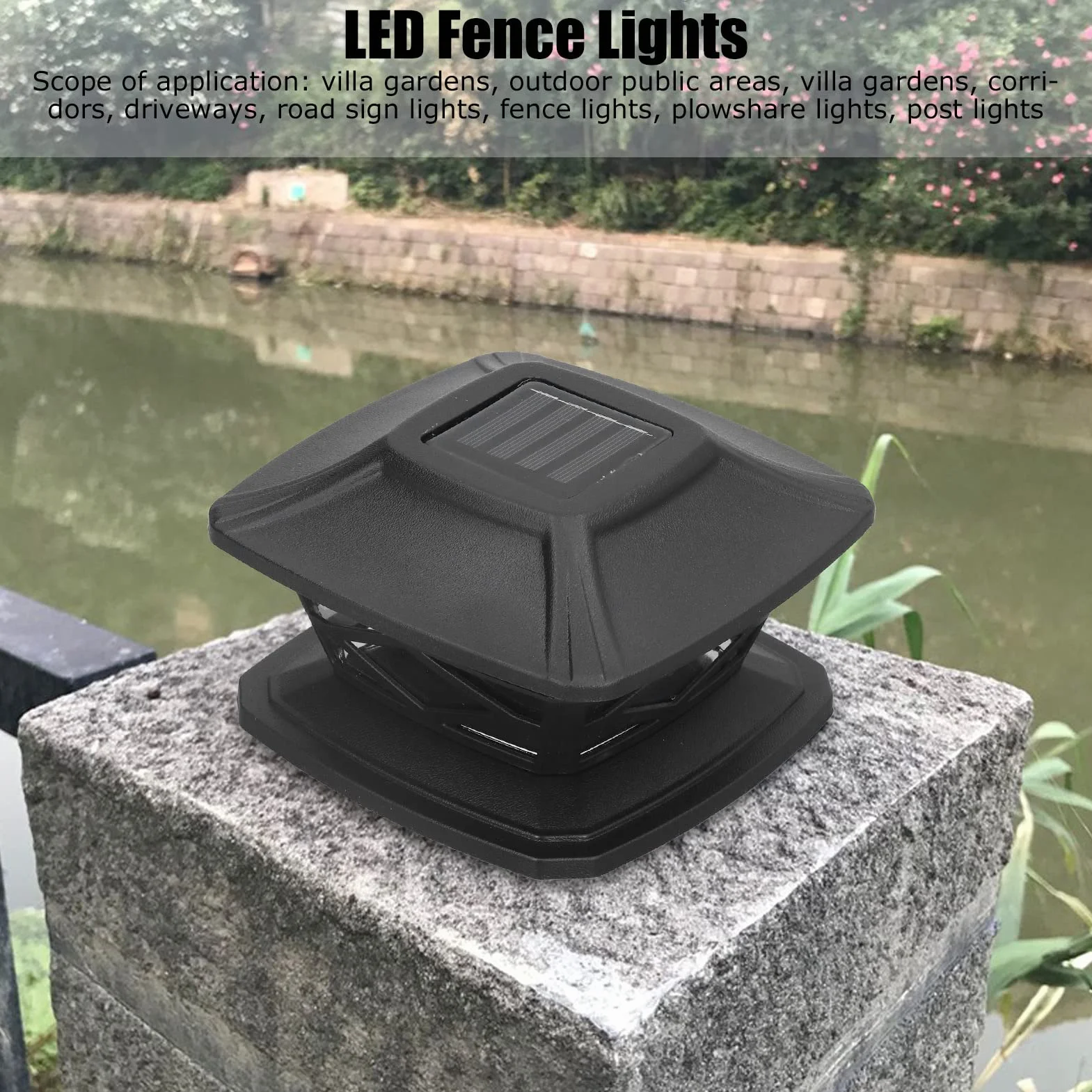 2 zestaw Solar Post Lights Ogrodzenie Światła LED Koraliki do lampy 2 kolory Oświetlenie Pozytywne białe światło Ciepłe białe światło Akumulator IP44 Wodoodporna obudowa PC na zewnątrz