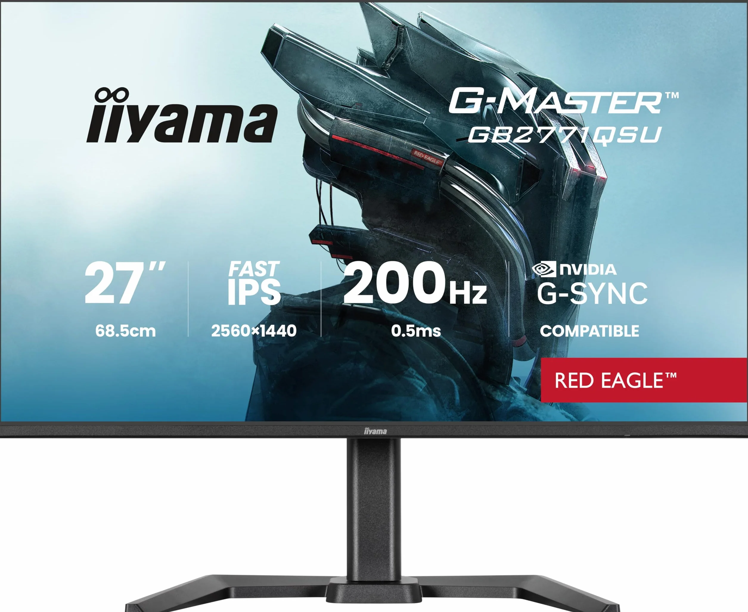 iiyama GB2771QSU-B1 27 cali IPS 2560x1440 200 Hz 2xHDMI 1xDP USB-hub HAS