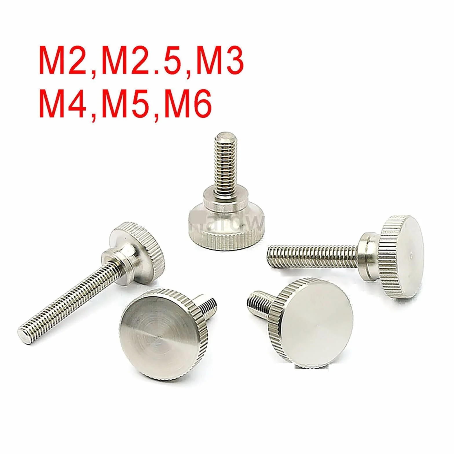 Śruby radełkowane ze stali nierdzewnej M2 M2.5 M3 M4 M5 M6 3-35mm 10 sztuk