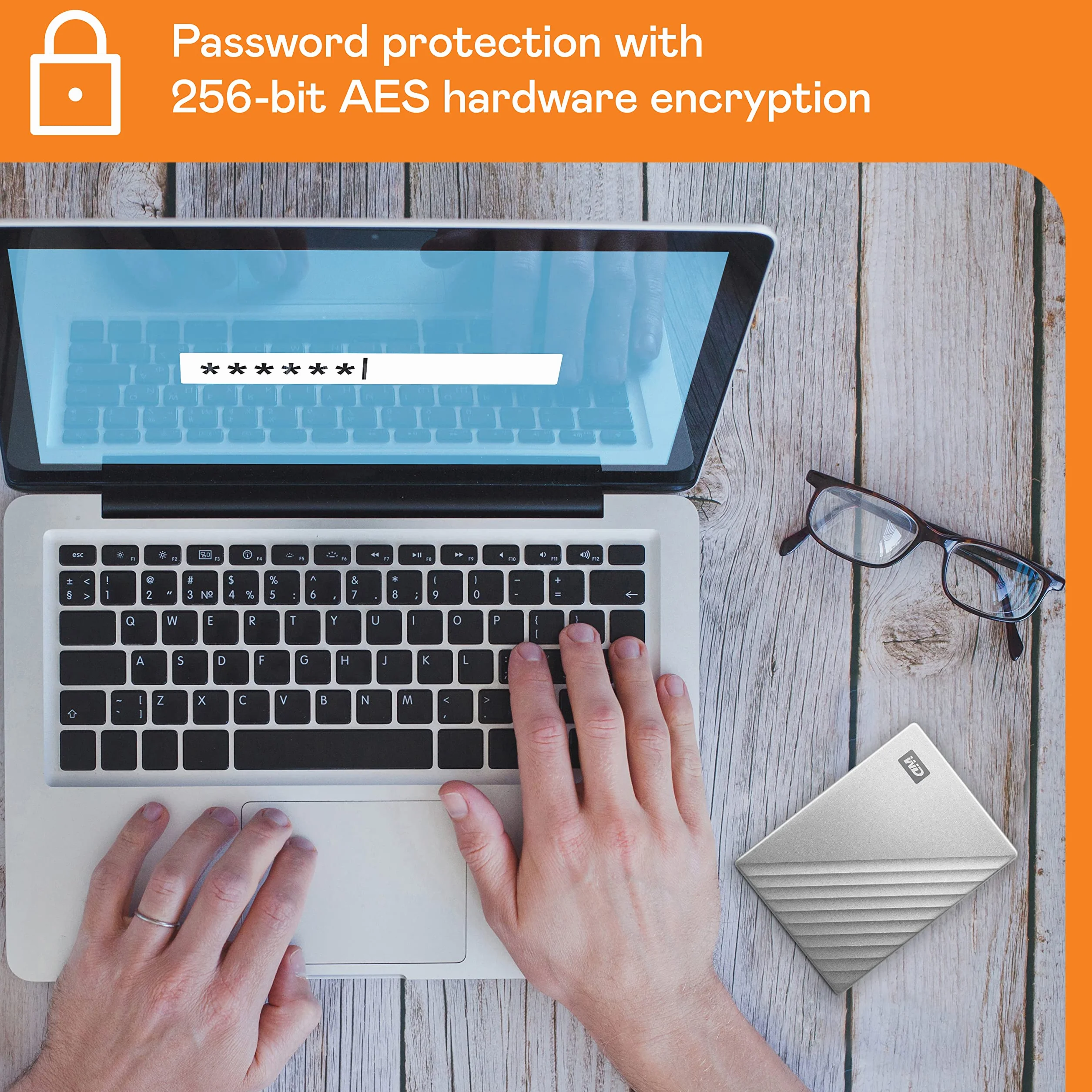 WD 2TB My Passport Ultra Portable HDD USB-C with software for device management, backup and password protection - Works with PC, Xbox X, Xbox S, PS4 and PS5 - Silver