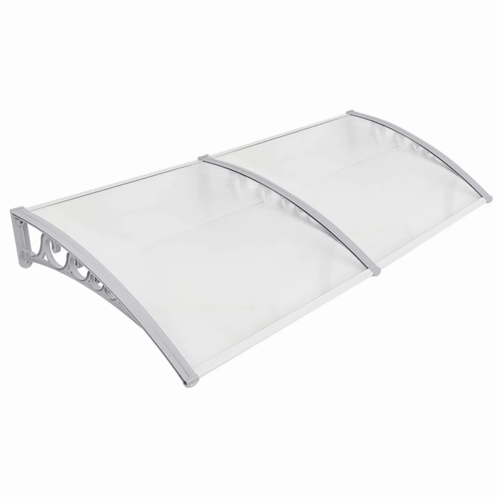 Daszek do drzwi i okien Dachówka Ochronna markiza Pokrycie Poliwęglanowe w ogrodzie na zewnątrz dachu baldachim do drzwi głównych Przezroczysty poliwęglan 100*200cm