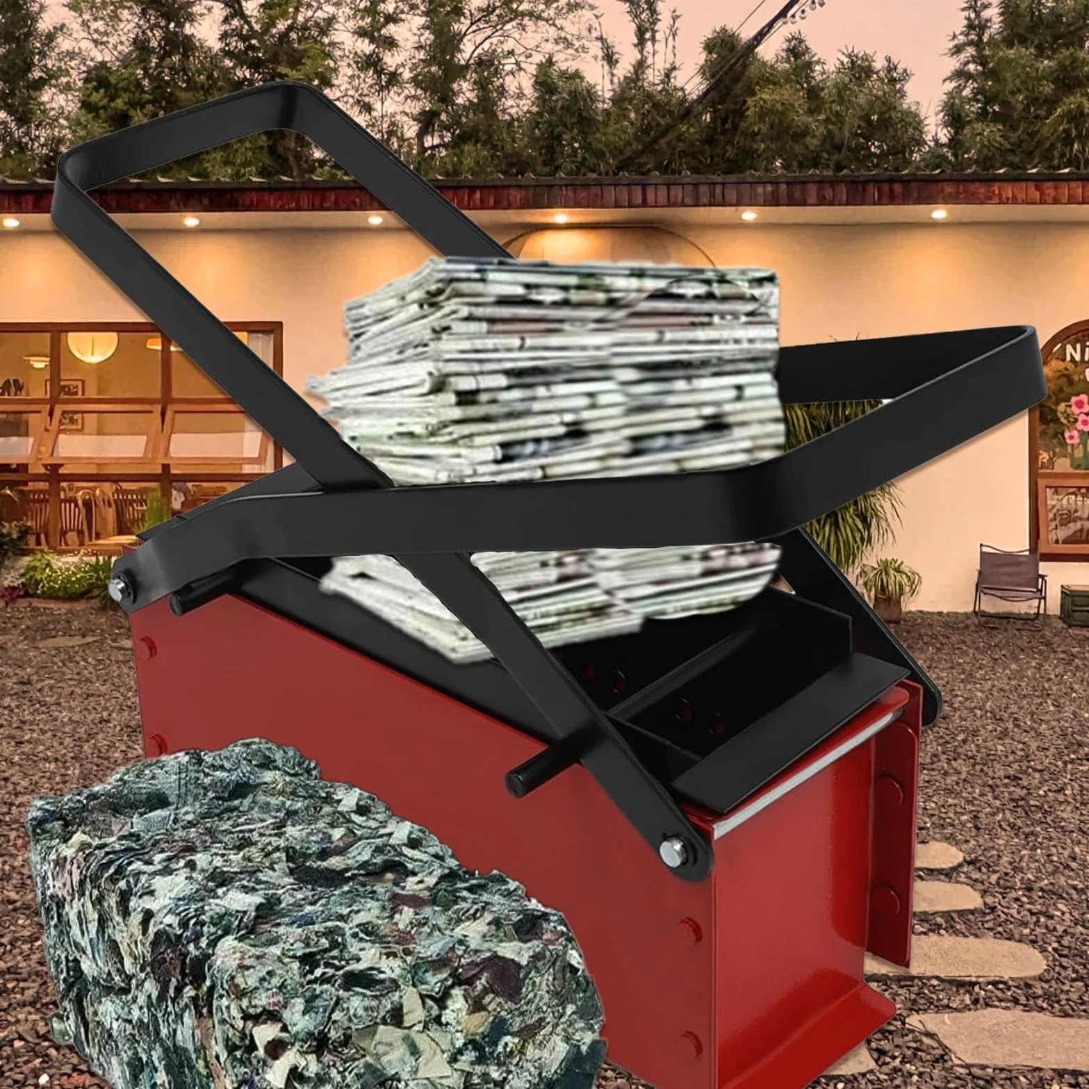 Brykiet Maker, Brykiet Maker Profesjonalny Wielofunkcyjny Zaawansowany | Ręczna prasa papieru Kompaktowy produkt o dużej wytrzymałości dla przemysłu w miejscu pracy Recykling papieru Brykiet