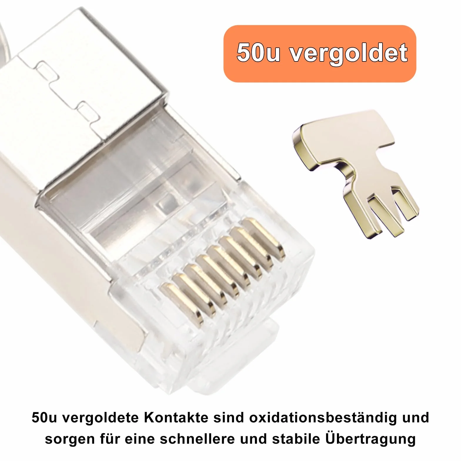 HENGBIRD 10 sztuk złączy RJ45 CAT 7 CAT 6A, pozłacane styki 50μ, ekranowane, AWG23, POE 10 Gb/s