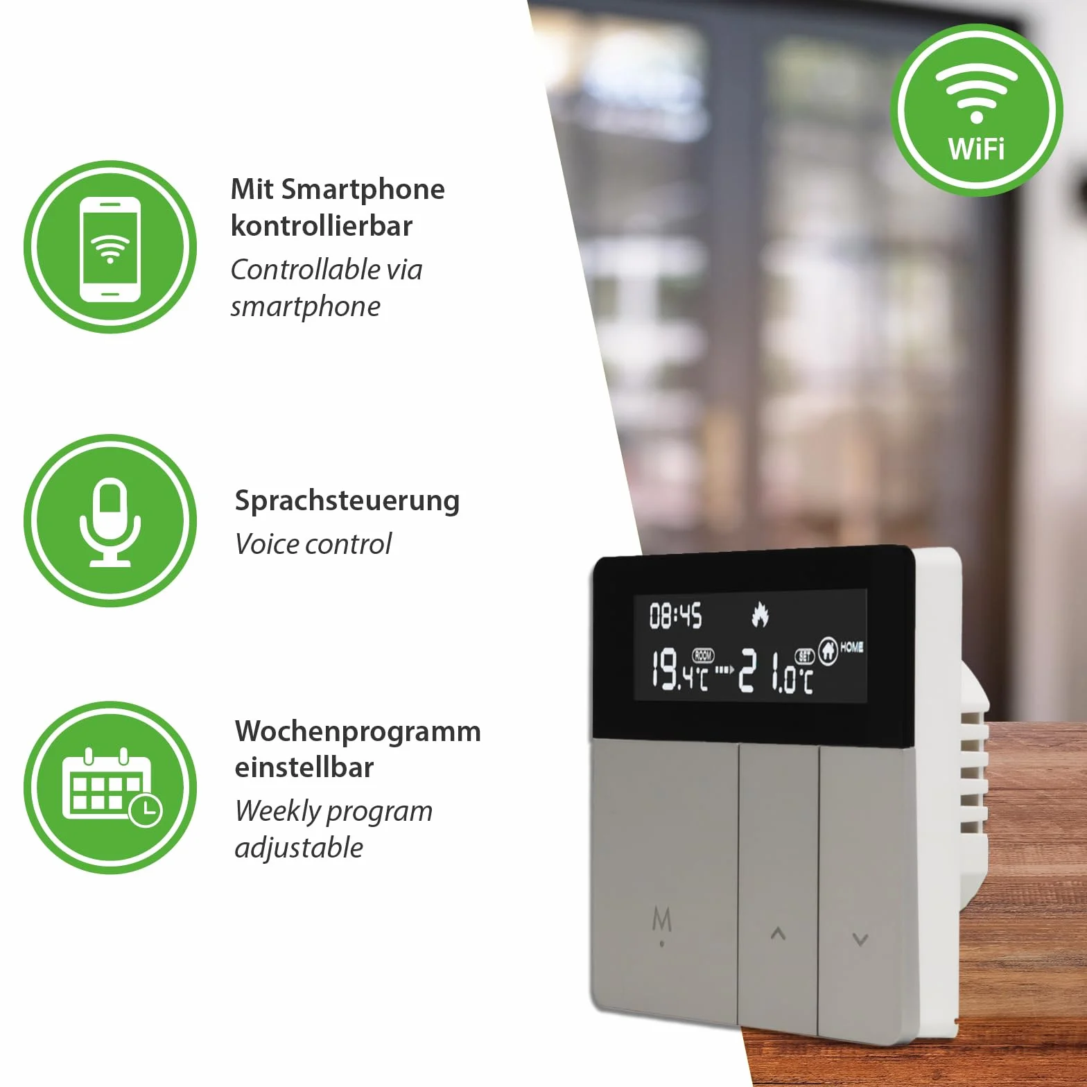 Inteligentny termostat WiFi z aplikacją do ogrzewania podłogowego, grzejnika, cyfrowy regulator