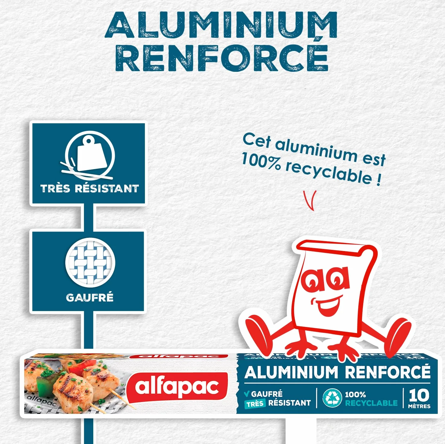 Alfapac Resistant 11 Folia Aluminiowa, Srebrny, 10 m