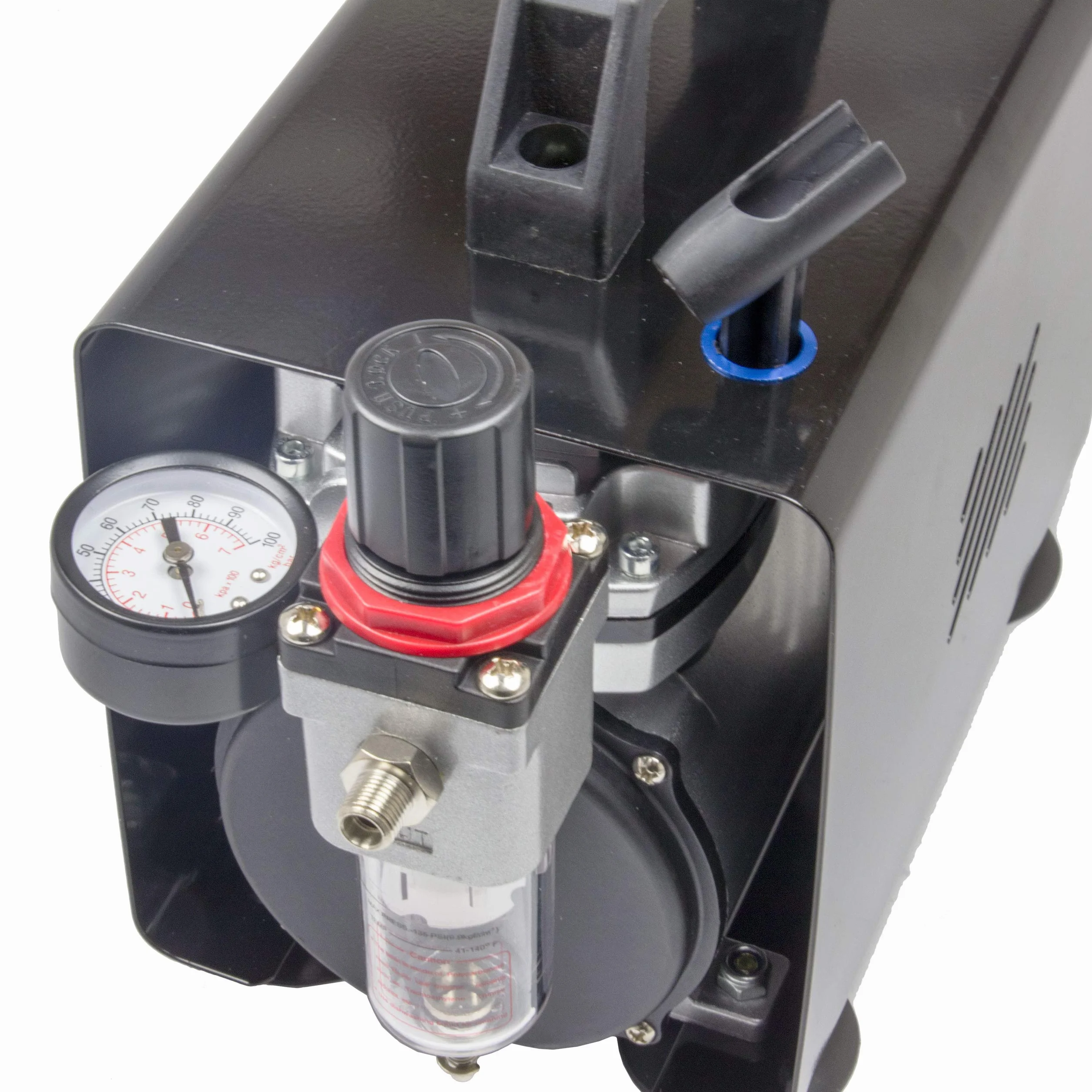 Fengda AS-18A - Professional Airbrush mini kompresor / 4 bar/kompaktowy z manometrem, reduktor ciśnienia