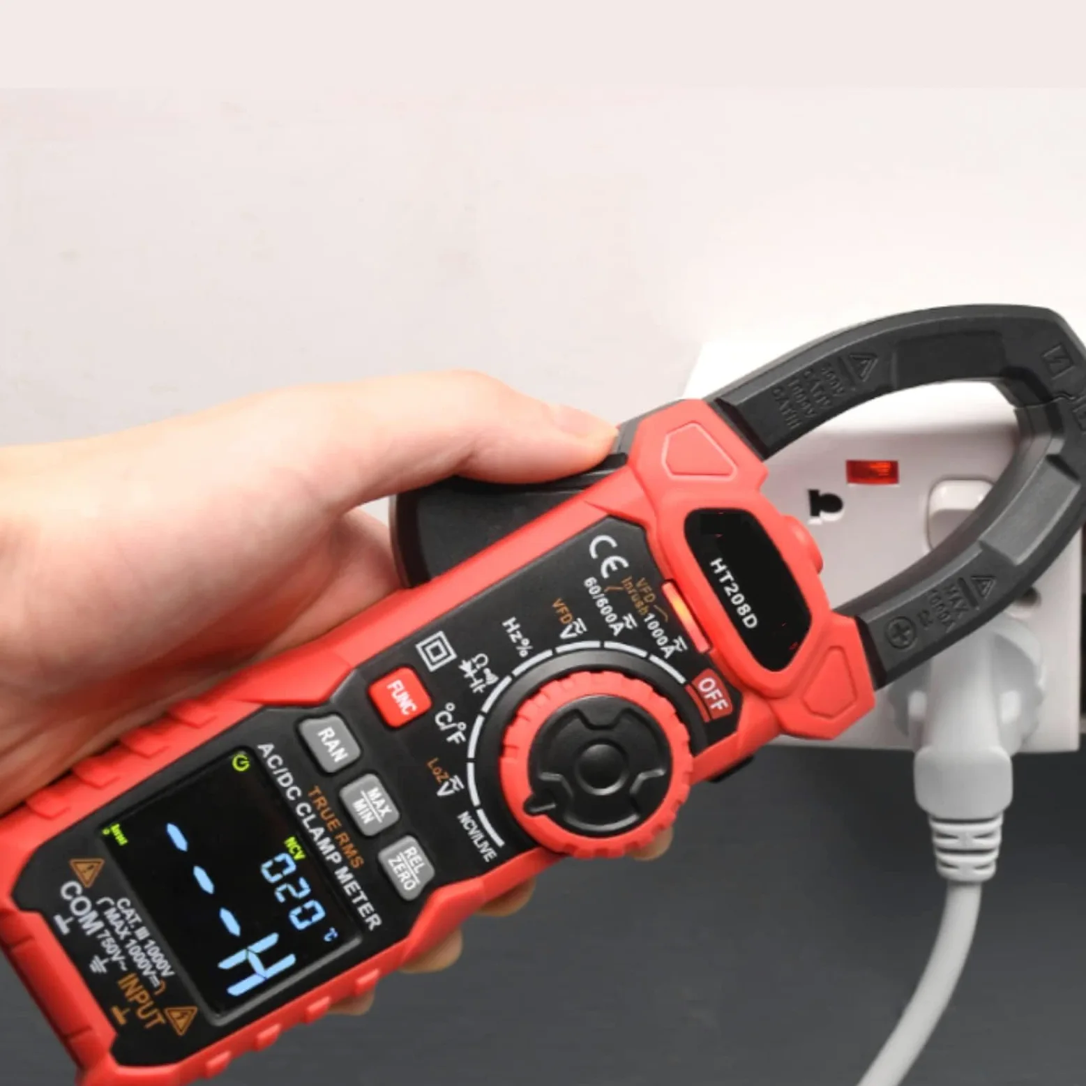 HT208D cyfrowy miernik cęgowy, przenośny multimetr AC / DC tester napięcia prądu stałego NCV 6000 zliczeń dla zasilania konwersji częstotliwości