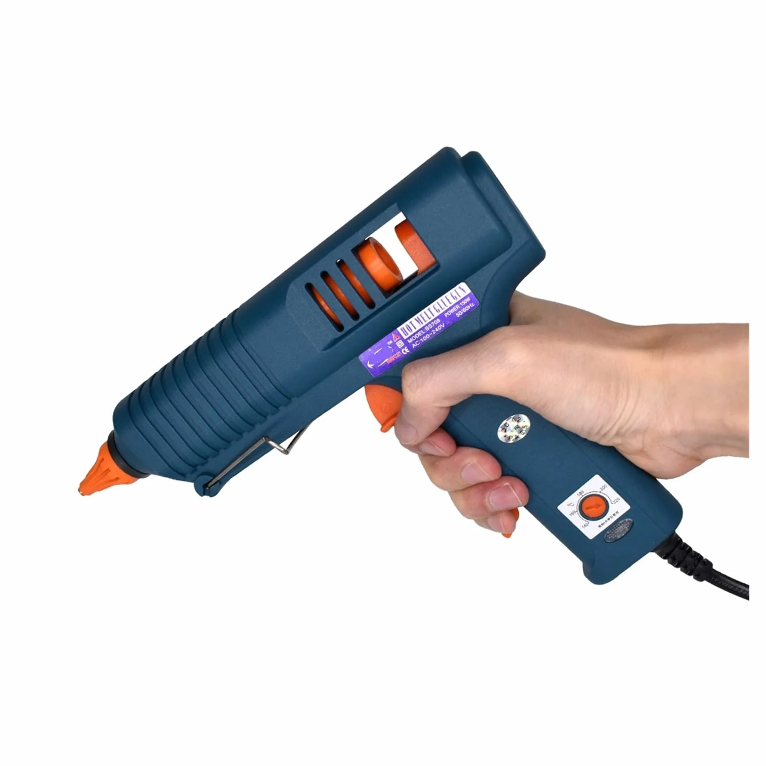 Narzędzia do klejenia na gorąco Pistolet do klejenia na gorąco 150 W, wymienna dysza, regulacja temperatury, użyj kleju w sztyfcie 11 mm, przemysłowy pistolet do klejenia do domu DIY, prezenty świątec