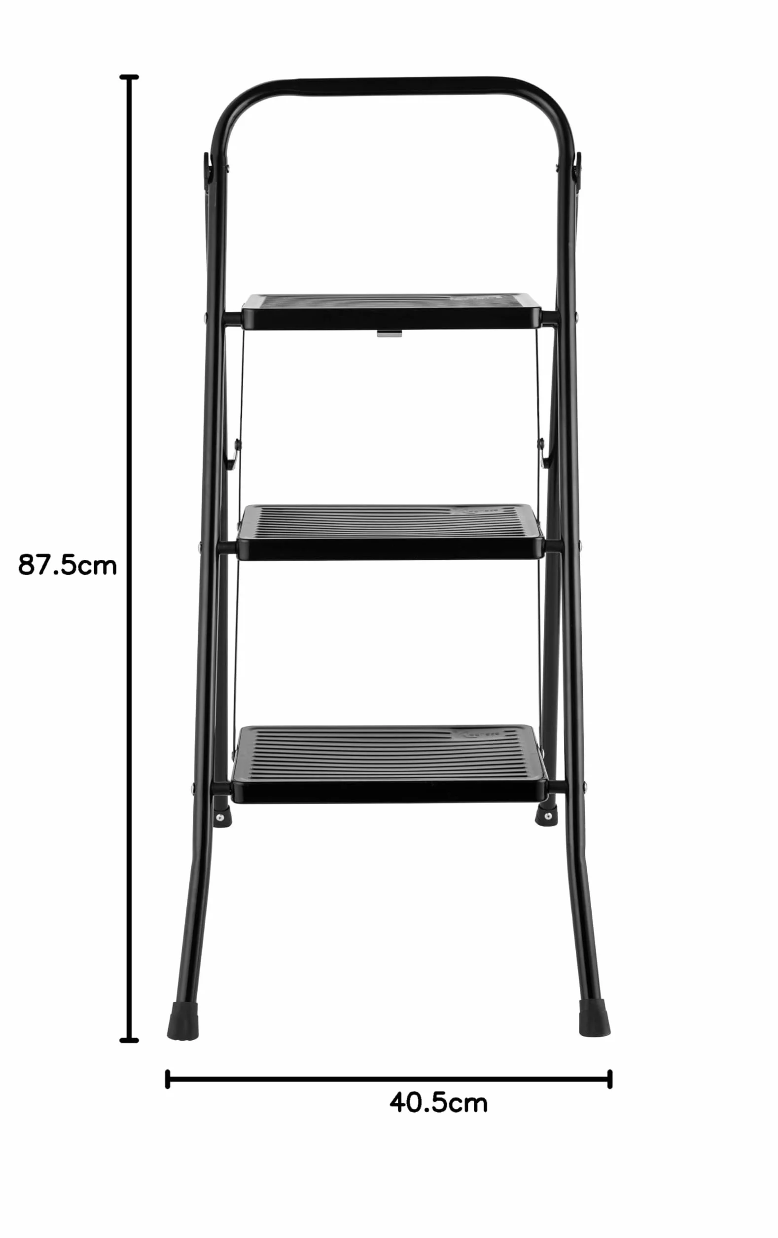 Kleeneze KL068514BLKFEU7 3-stopniowa drabinka Easy Reach, lekka i ergonomiczna, stalowa konstrukcja, zacisk bezpieczenstwa, antyposlizgowe nózki, skladana, do uzytku wewnatrz i na zewnatrz, czarna