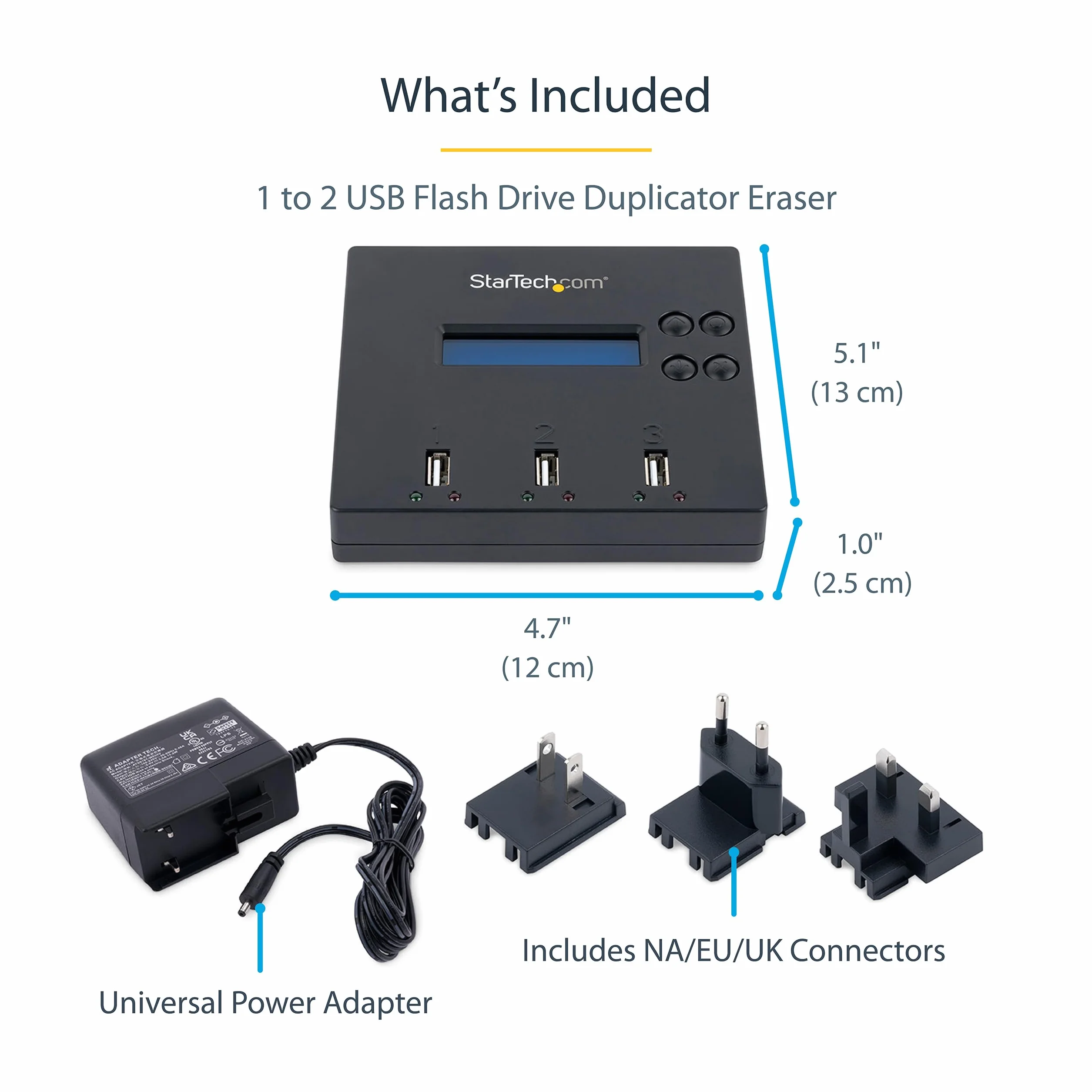 StarTech.com Duplikator USB 1 do 2, kopiarka dysków USB, 1,5 GB/min, 3-przejściowe wymazanie