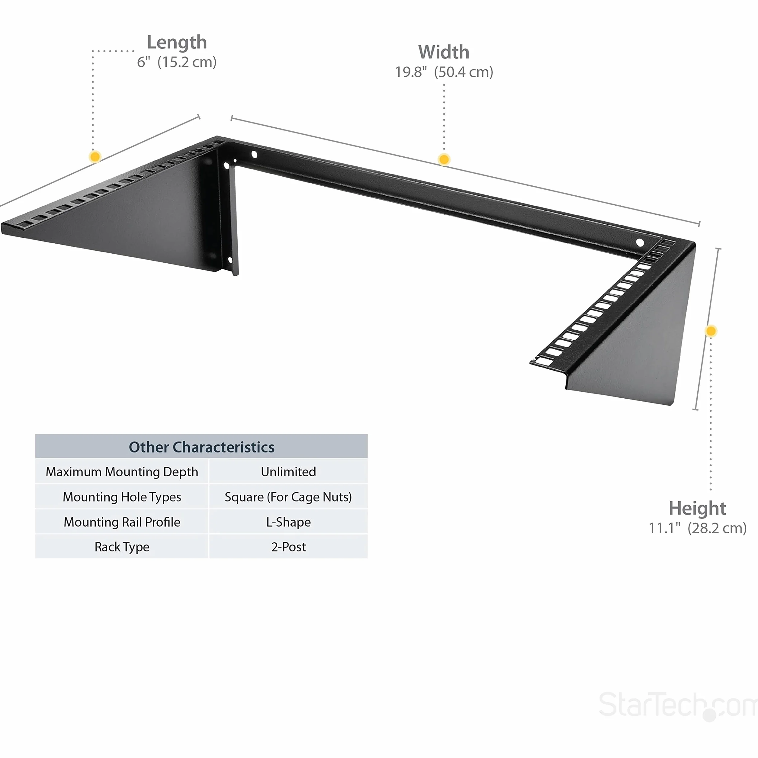 StarTech.com Uchwyt ścienny 6U 49 cali stalowy pionowy montażowy do urządzeń sieciowych RK619WALLV