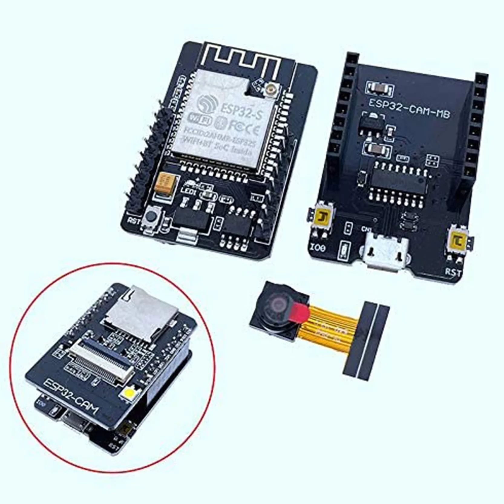2 x ESP32-CAM moduł WiFi 2,4 G antena ESP32 szeregowa do WiFi ESP32 CAM Development Board 5 V Bluetooth z kamerą OV2640