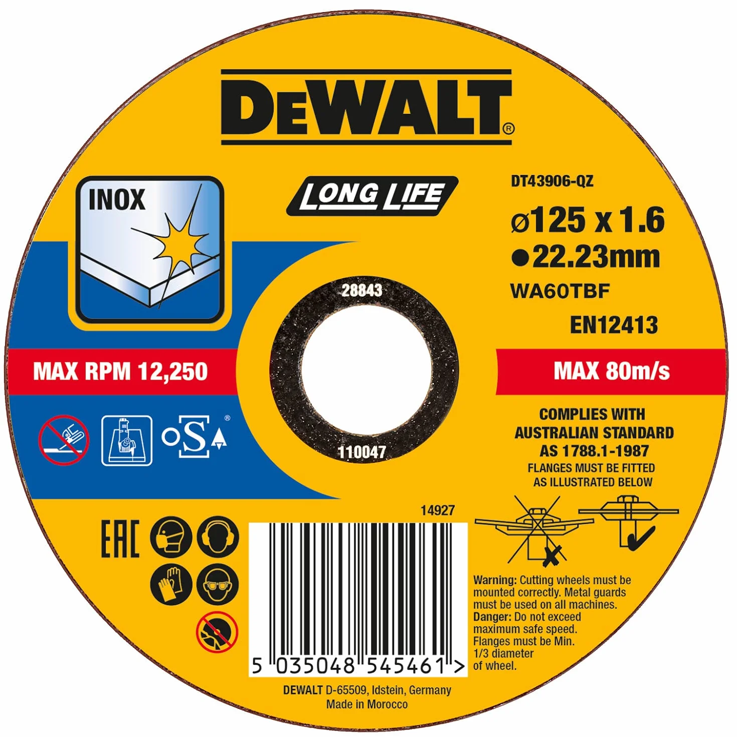 Dewalt Dt43906-Qz Tarcza, Czarny/Żółty, 125 mm
