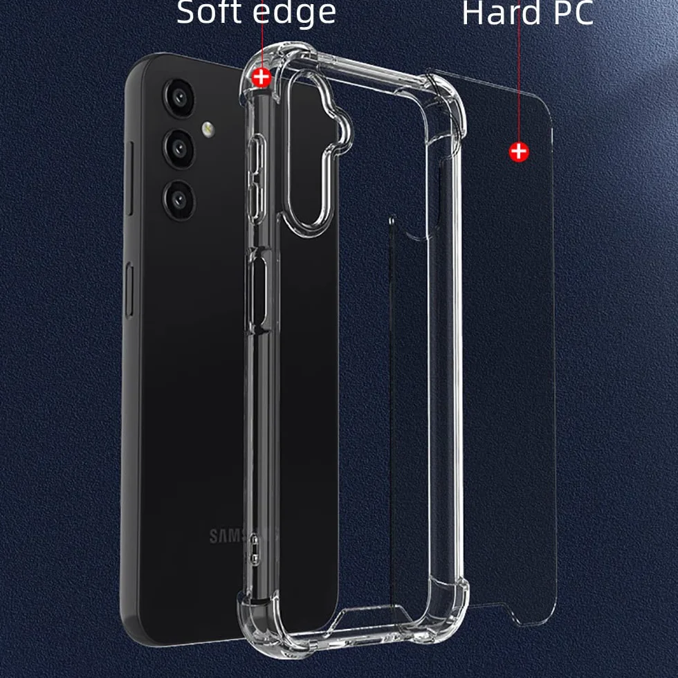 Samsung Galaxy A34 5G Przezroczysty Futerał Silikonowy TPU Odporny na Wstrząsy + 3x Szkło Hartowane