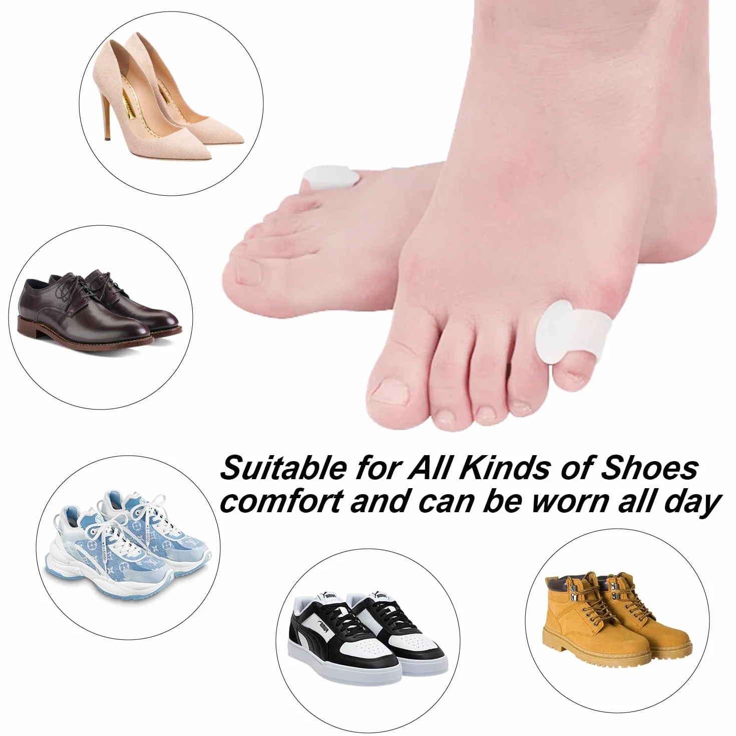 10 sztuk separatorów palców żelowy silikonowy separator palców mały palec separator palców silikonowy separator palców Hallux Valgus separator palców separatory separator palców dla