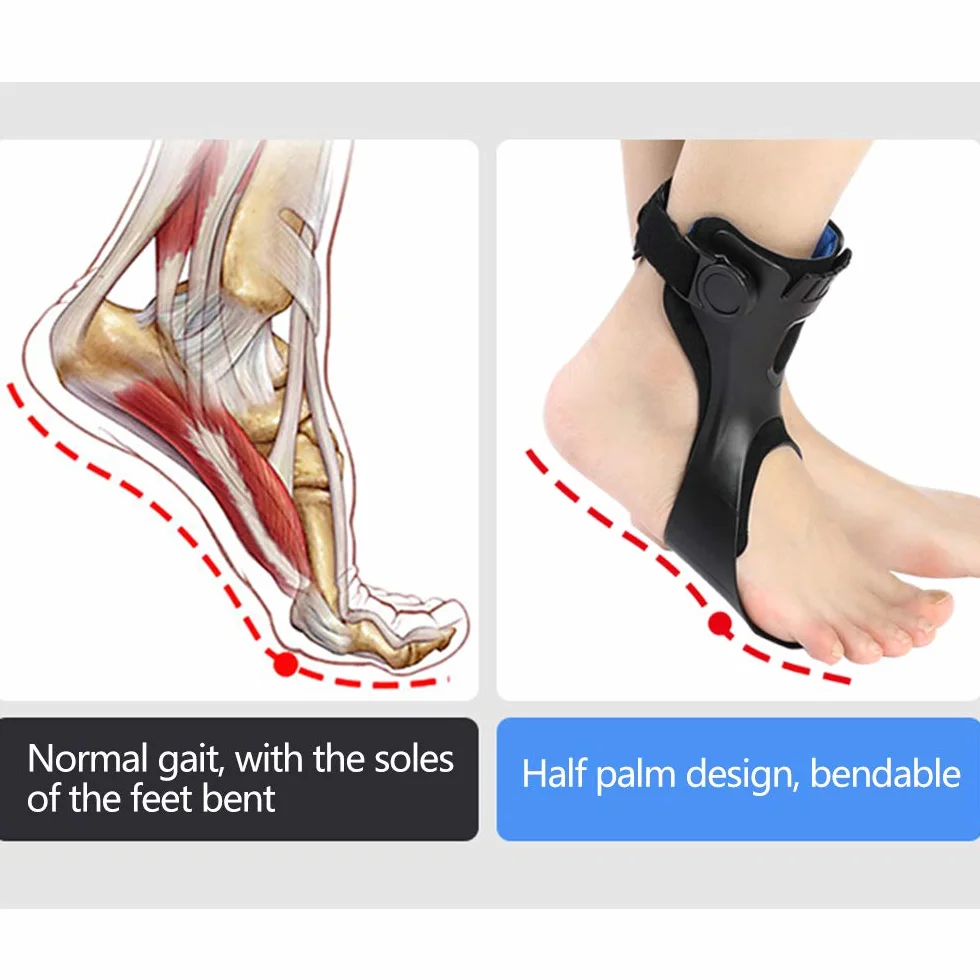 Drop Podpora stopy Drop Foot Brace Ortesi AFO AFOs Ortesi kostki Wsparcie z wygodnym nadmuchiwanym airbagiem dla hemiplejii, buty po udarze na wędrówki (prawa stopa, XL)